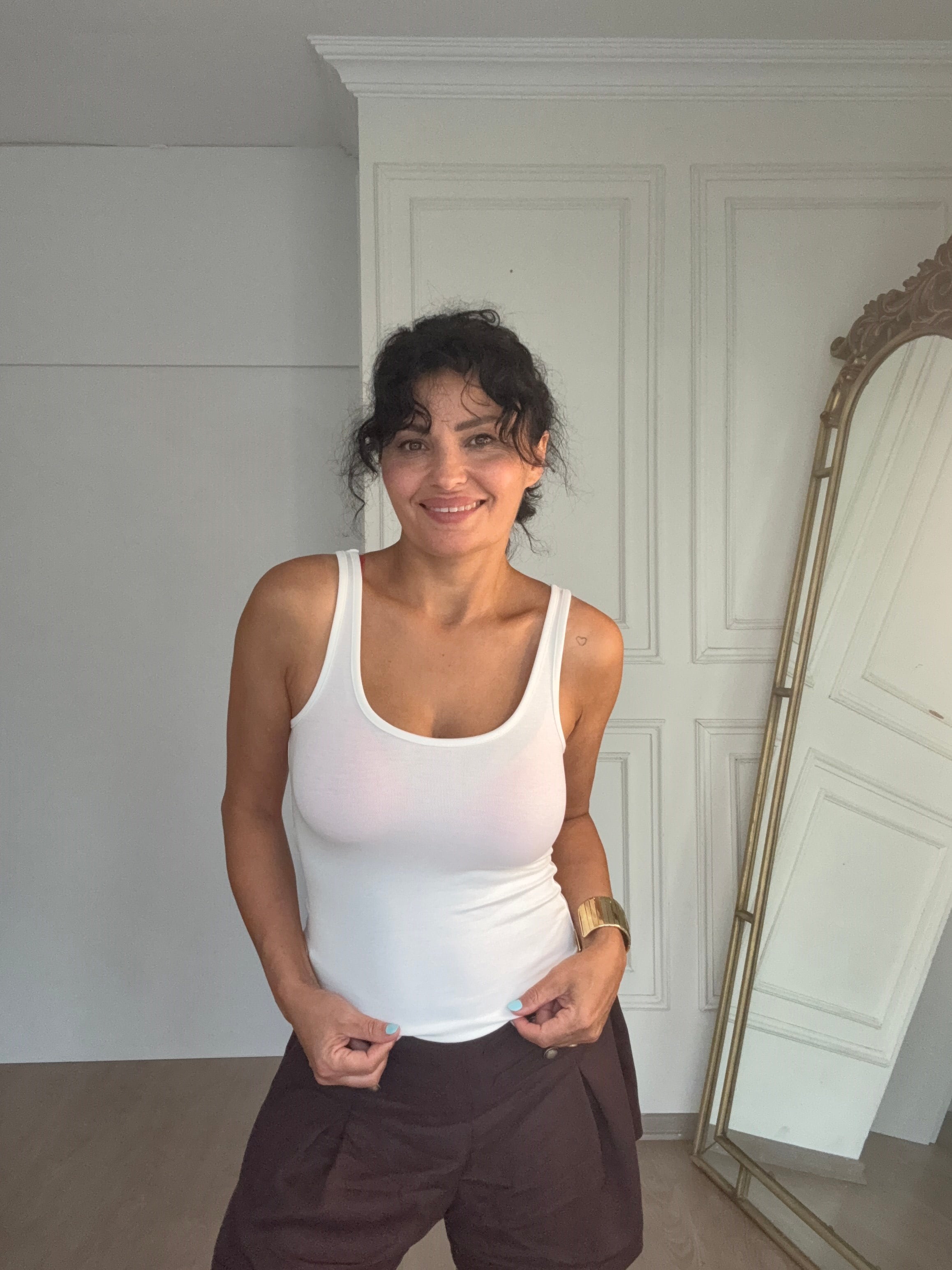 Full Likralı Atlet Ekru