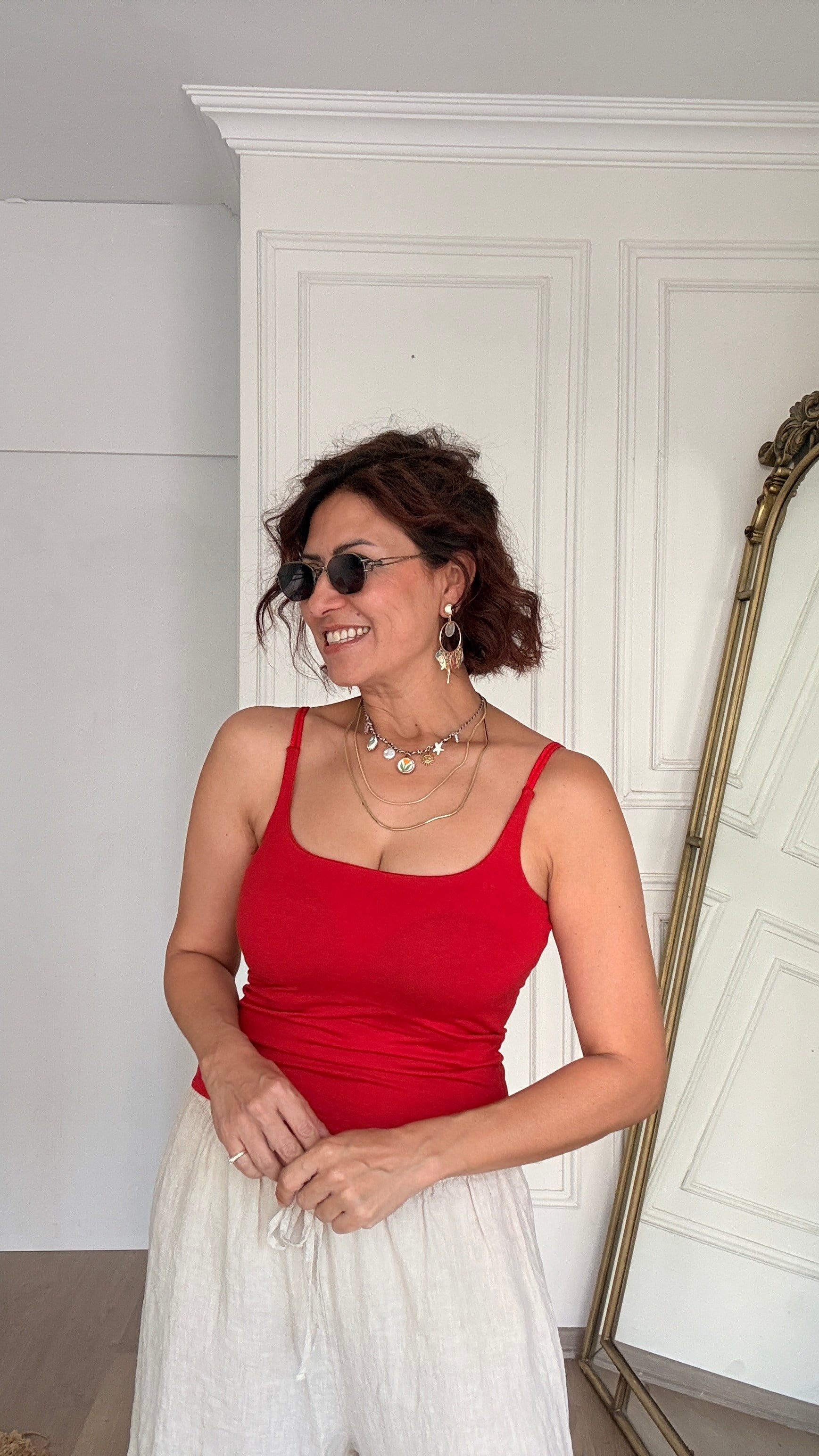 Göğüs Destekli Atlet Kırmızı