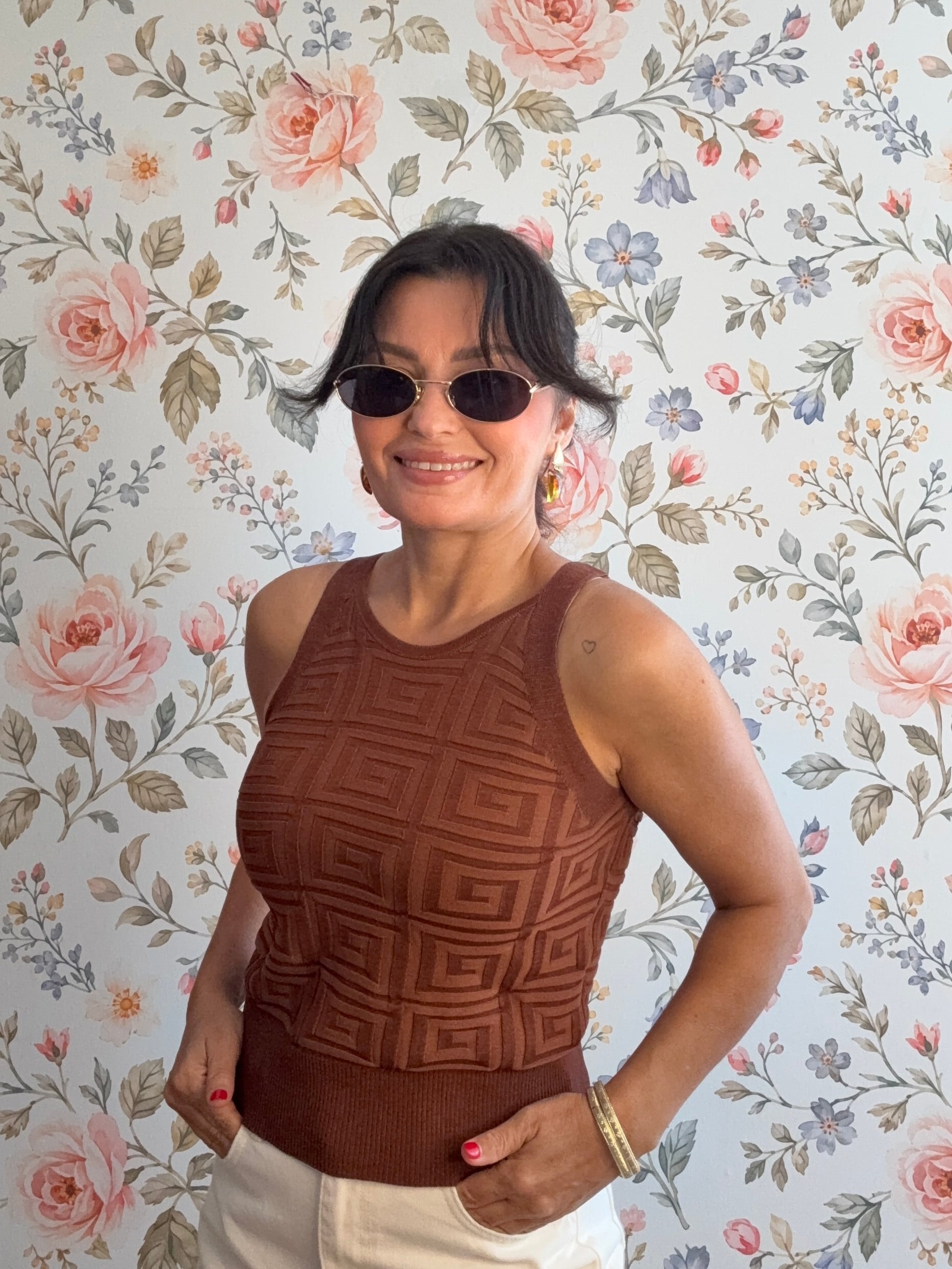 Halter Yaka Triko Atlet Kahverengi