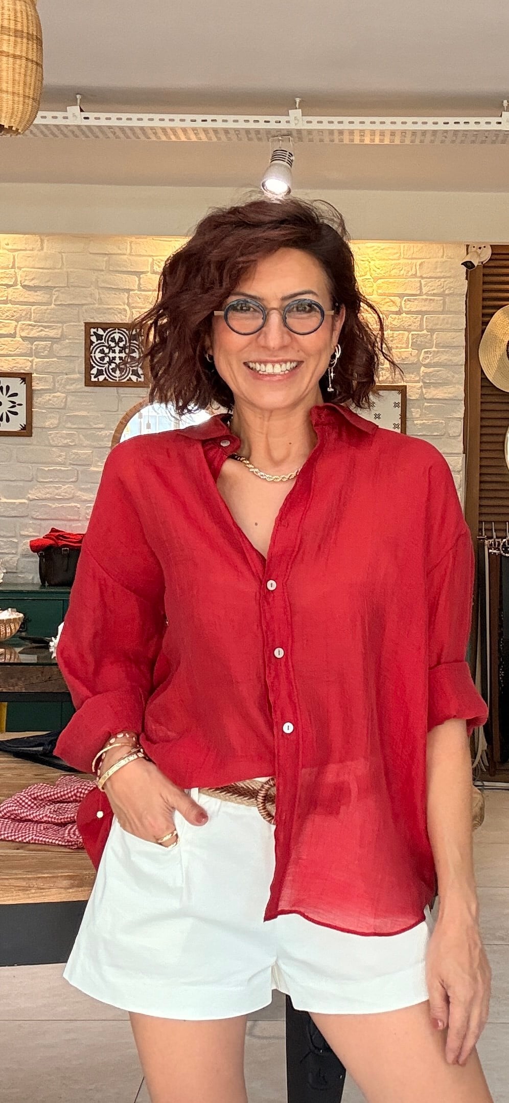 Hasır Kemerli Beli Lastikli Şort