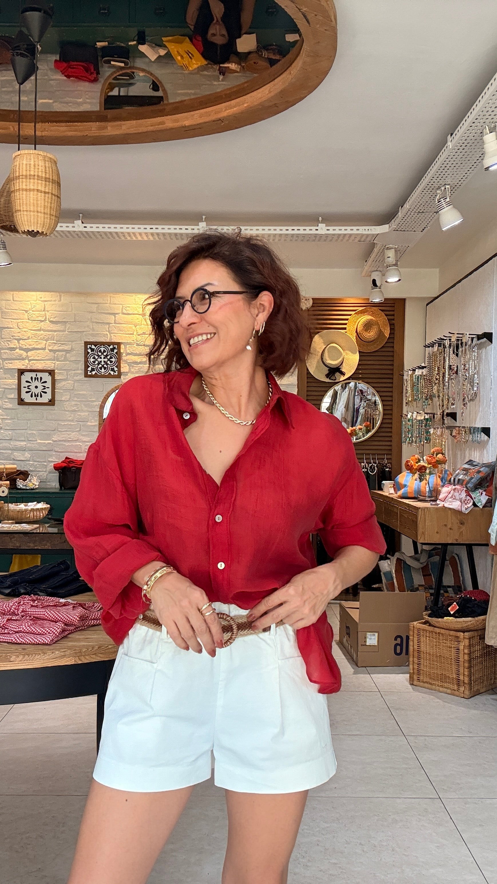 Hasır Kemerli Beli Lastikli Şort