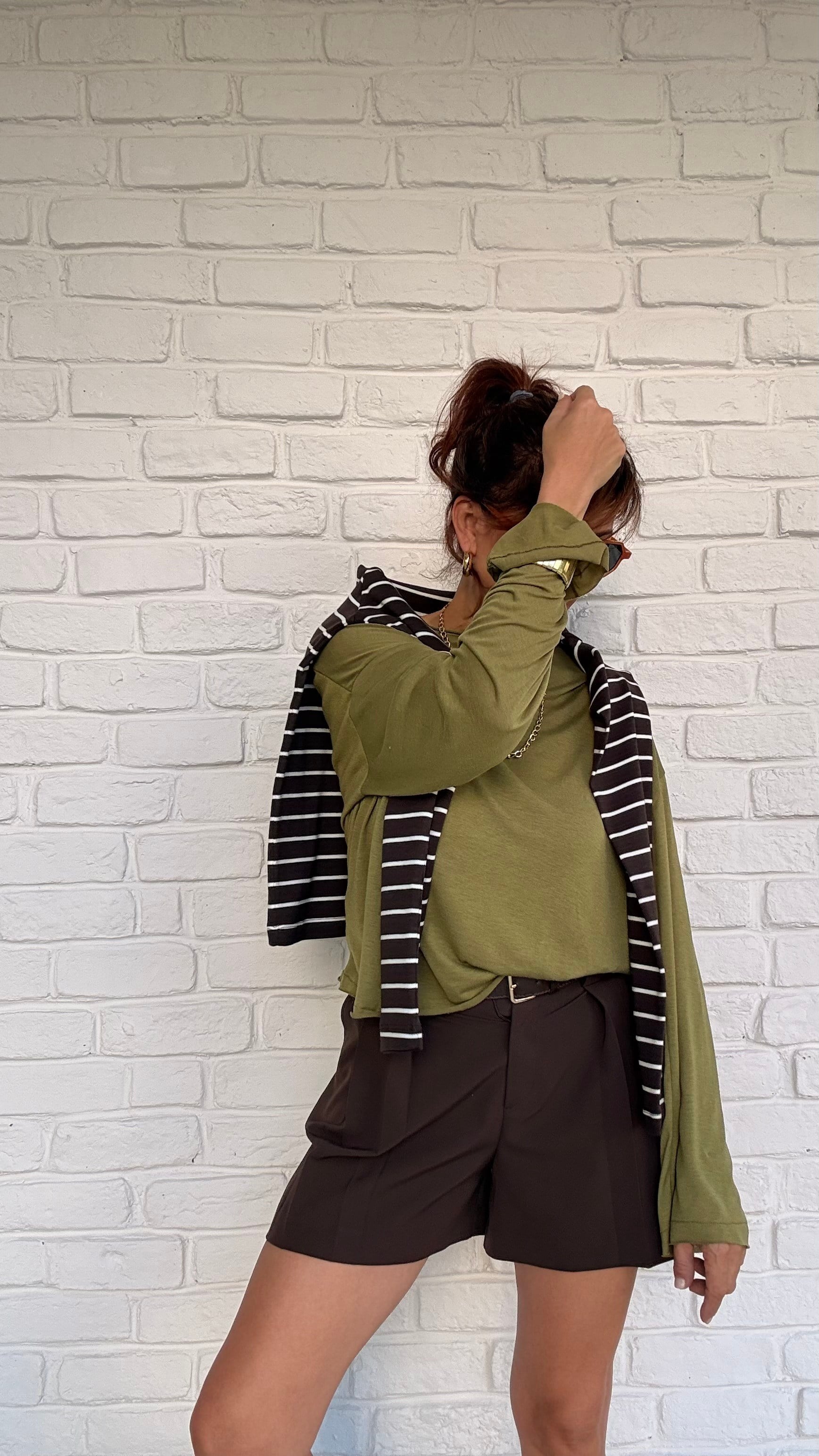 İnce Salaş Basic Sweatshirt Yeşil