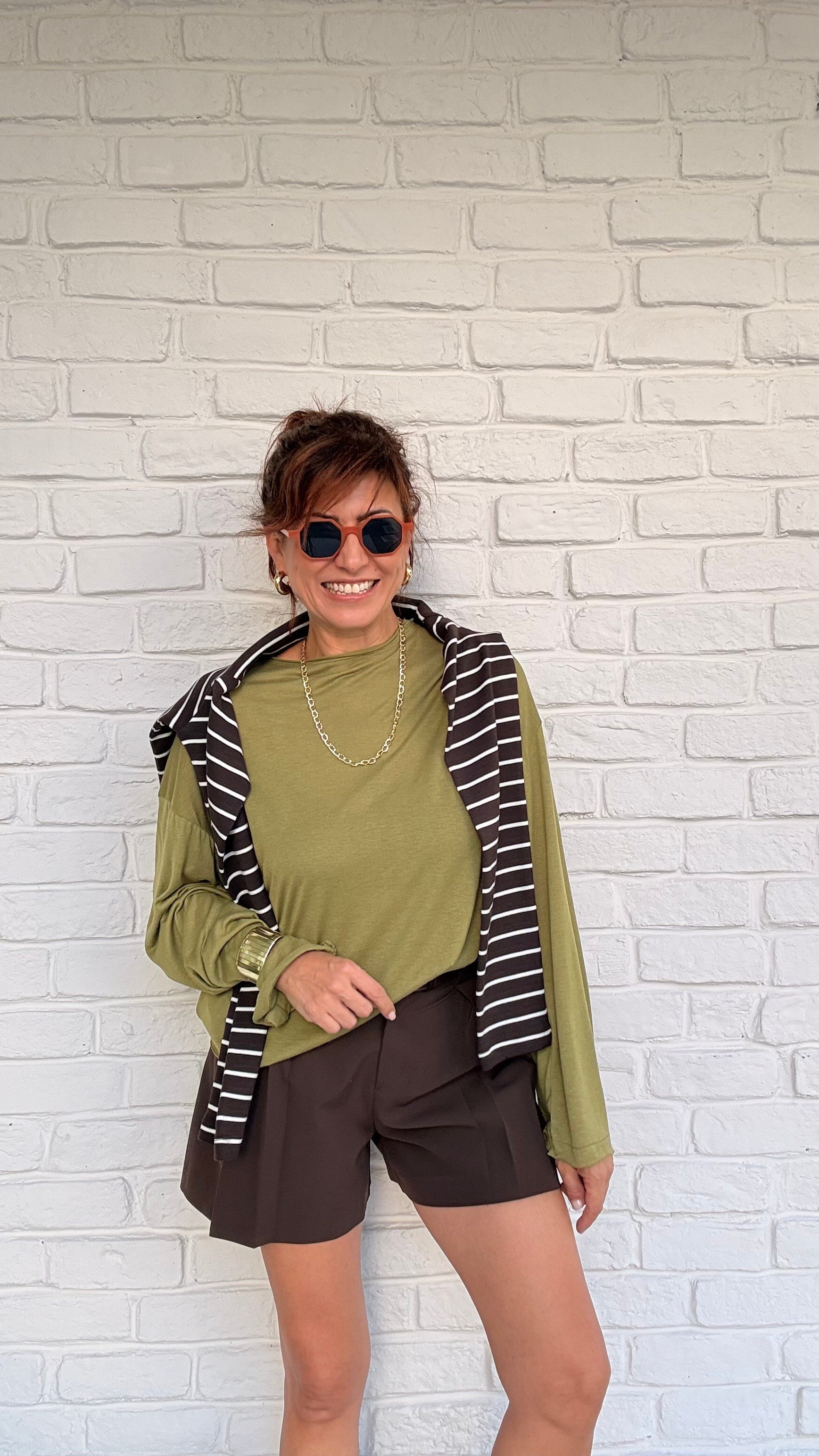 İnce Salaş Basic Sweatshirt Yeşil