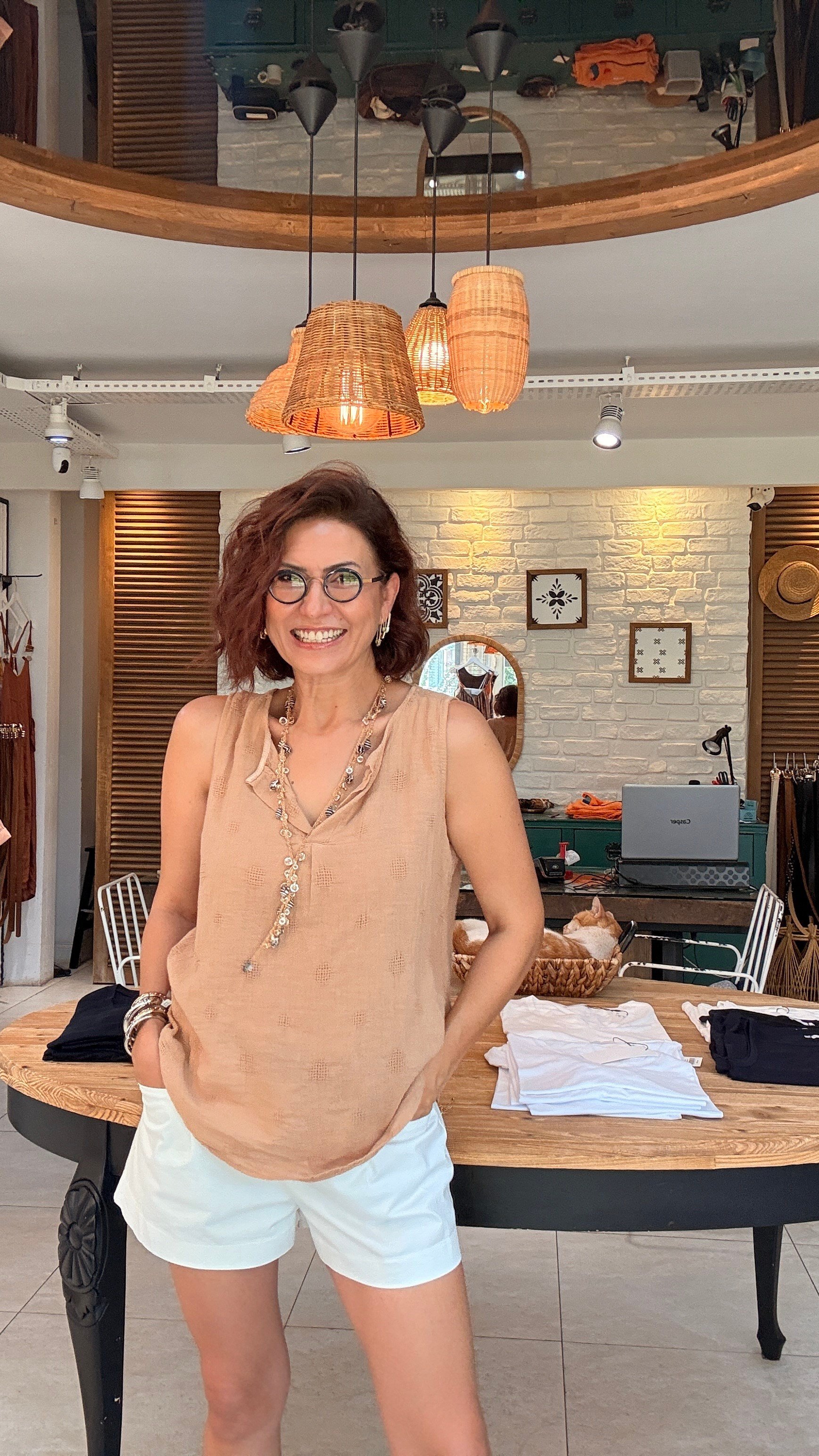 İthal Pamuklu Salaş Bluz Latte