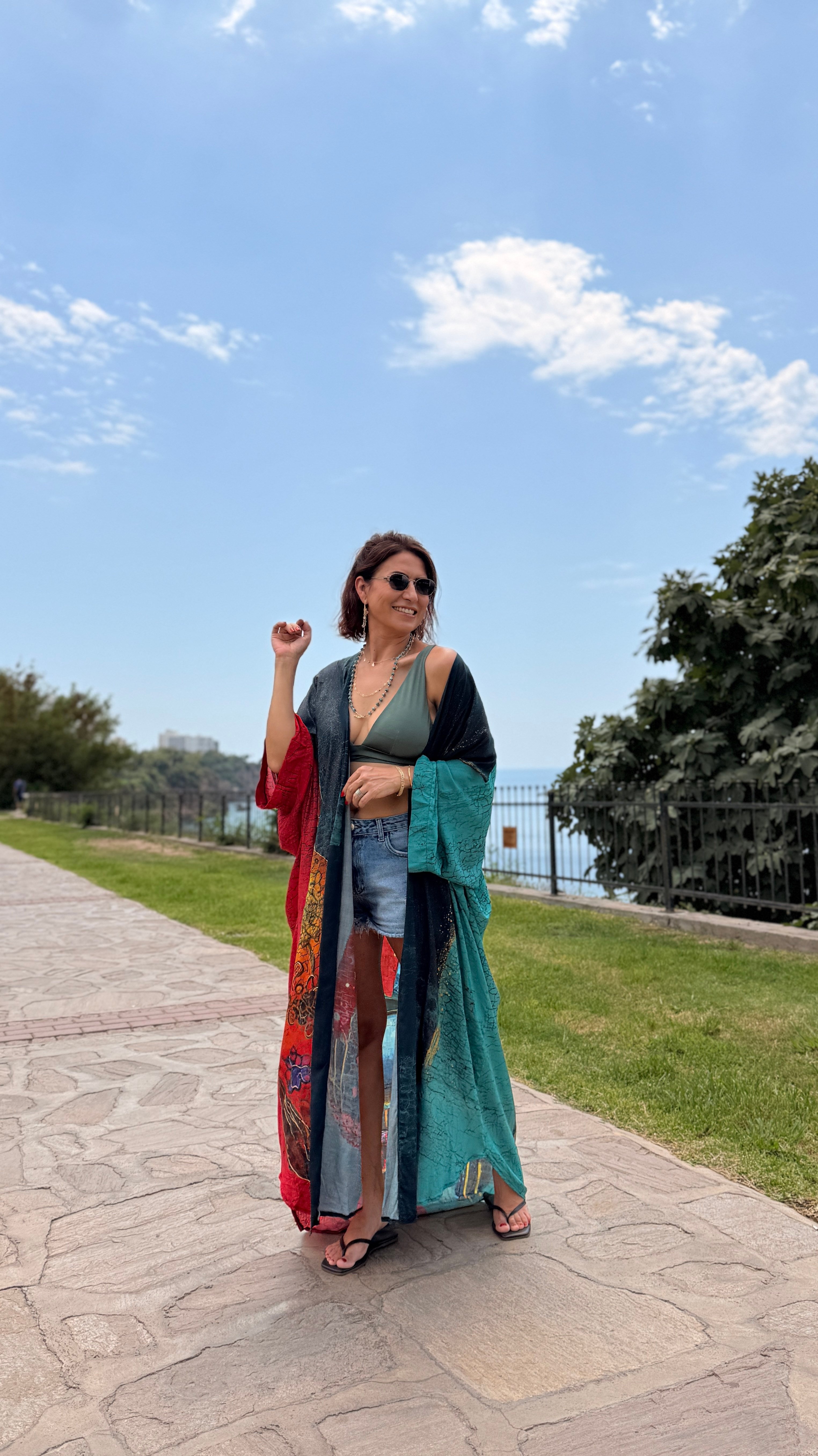 İthal Sakura Desen Kimono