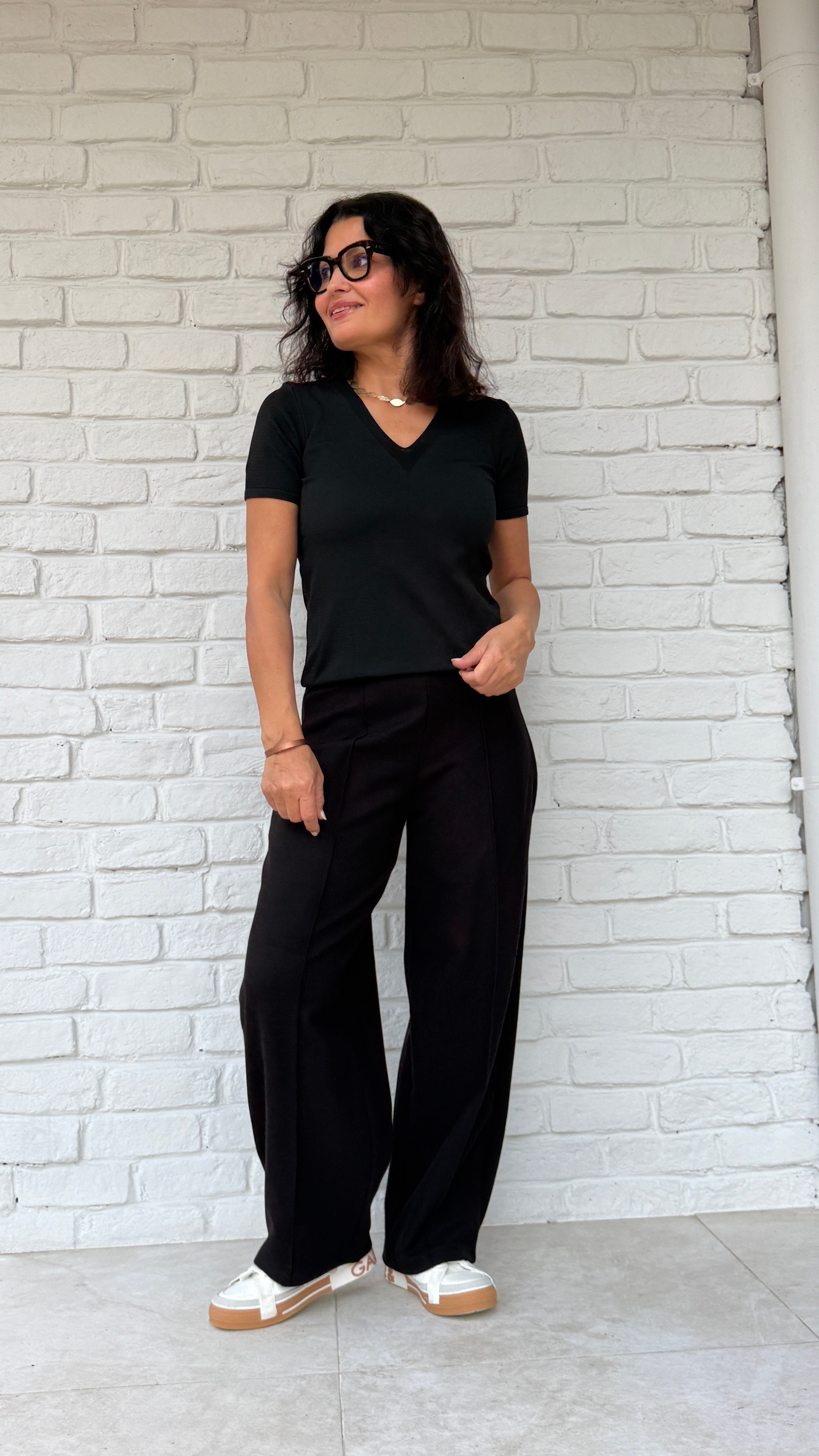Kaşe Kumaş Pantalon Siyah