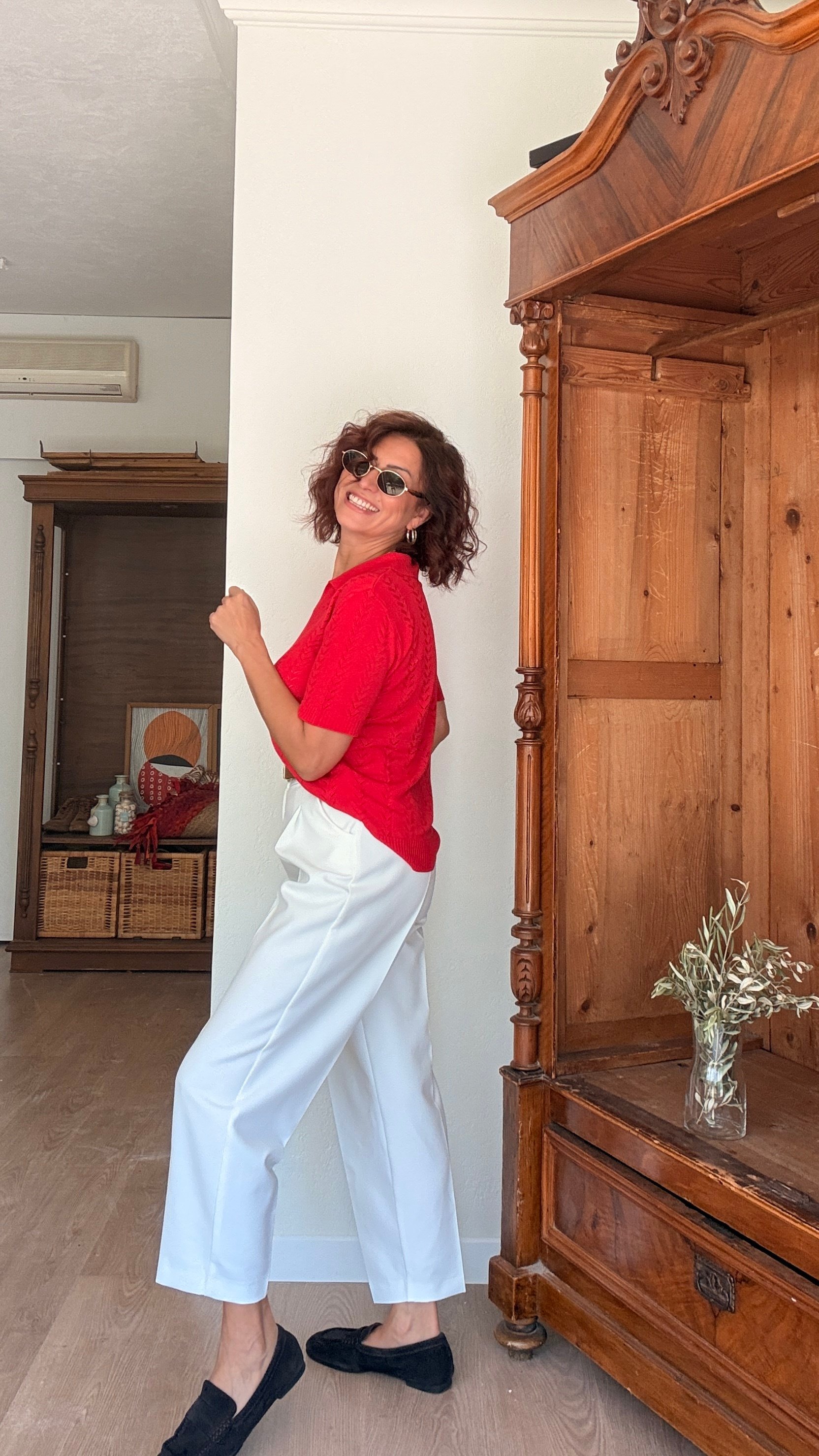 Kemerli Havuç Kesim Kumaş Pantolon Beyaz
