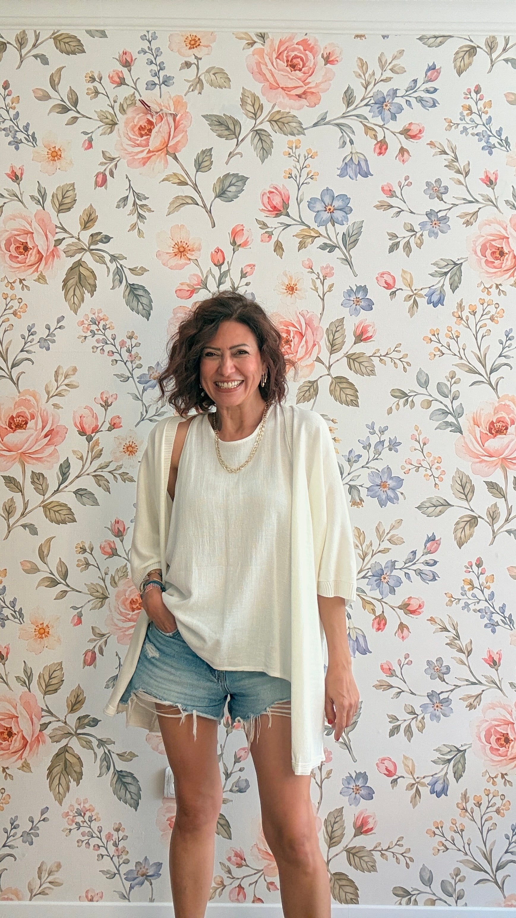 Kısa Kolu Hırka Beyaz