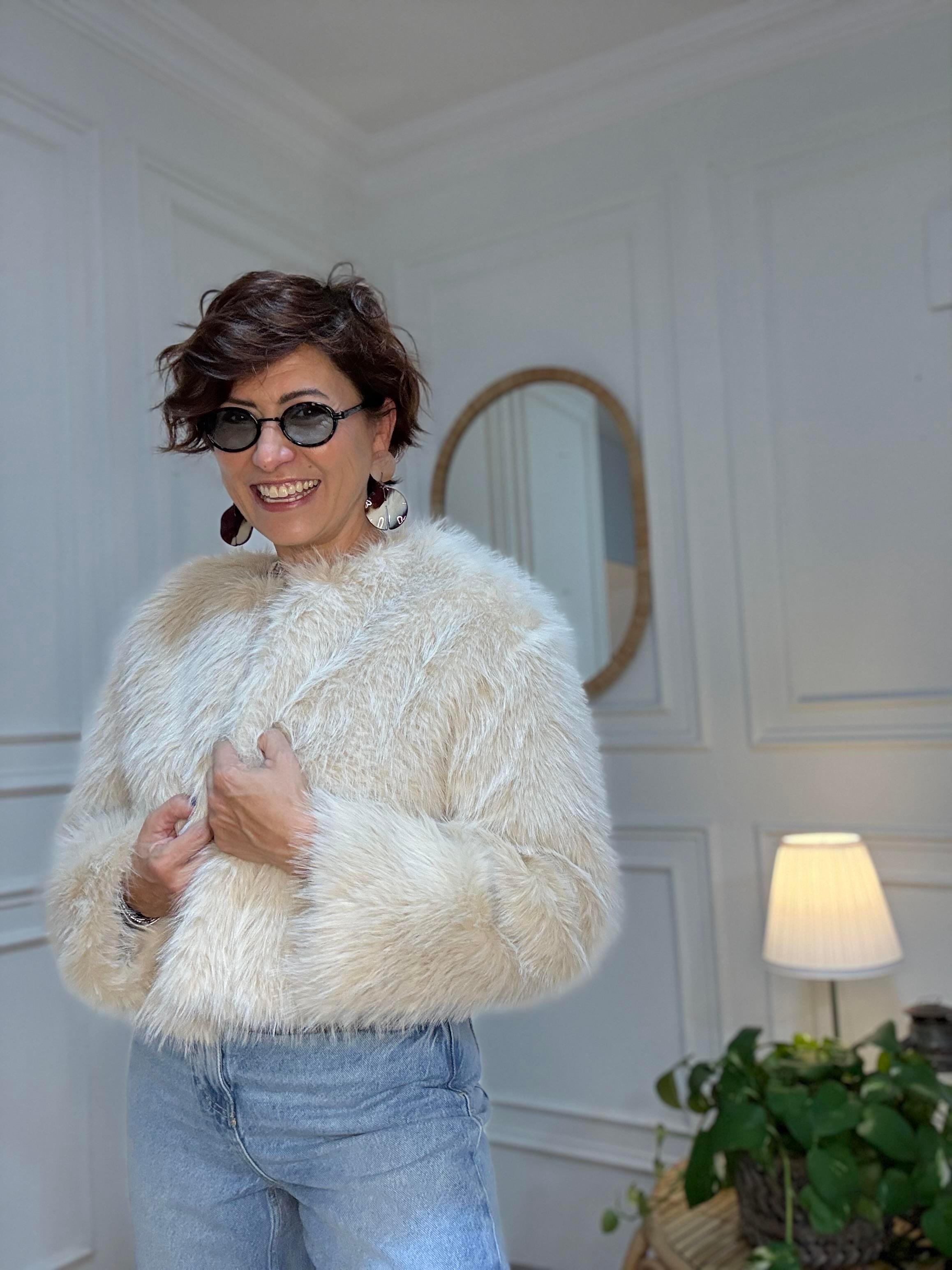 Kısa Lolita Kürk Ekru