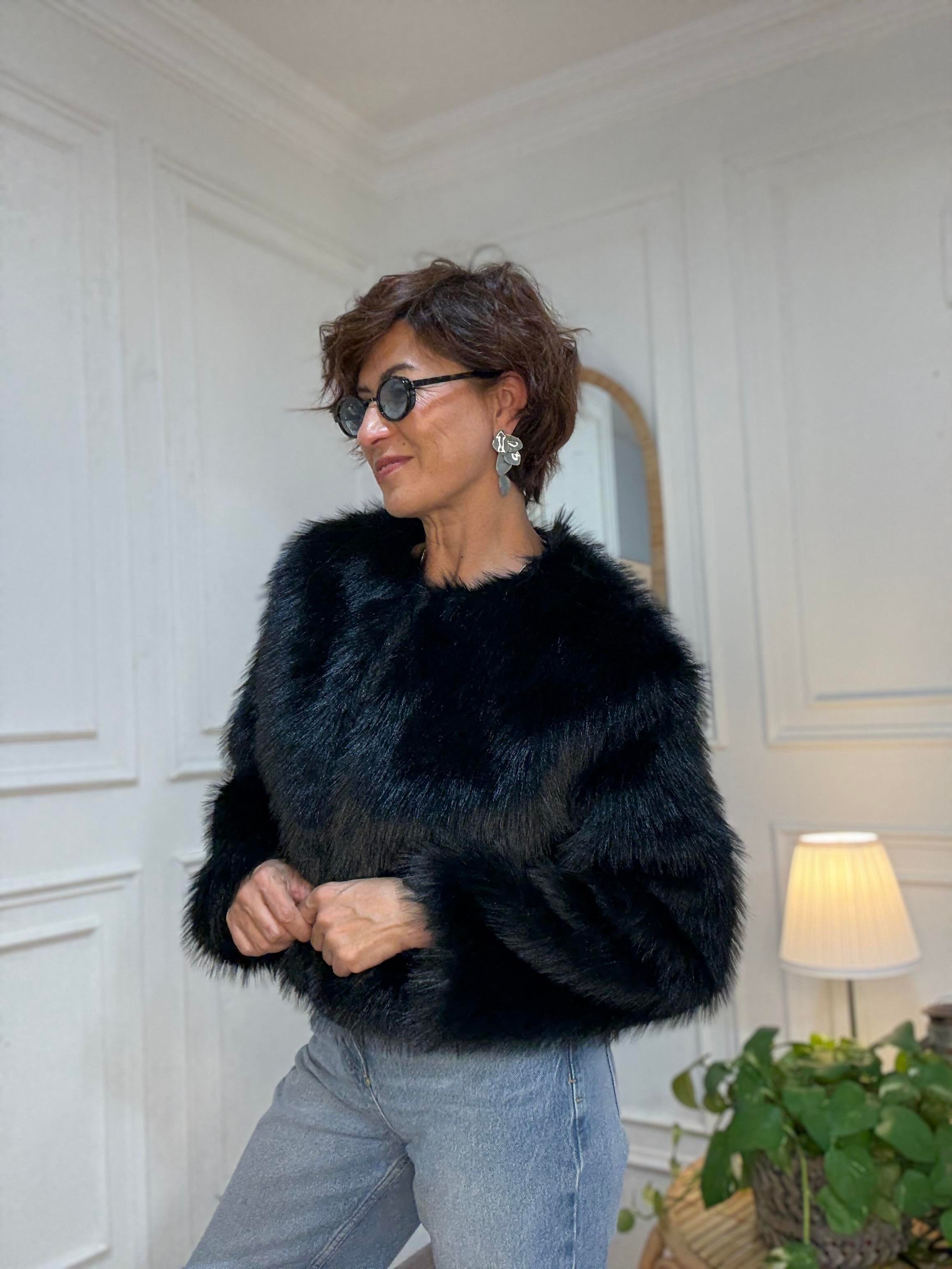 Kısa Lolita Kürk siyah