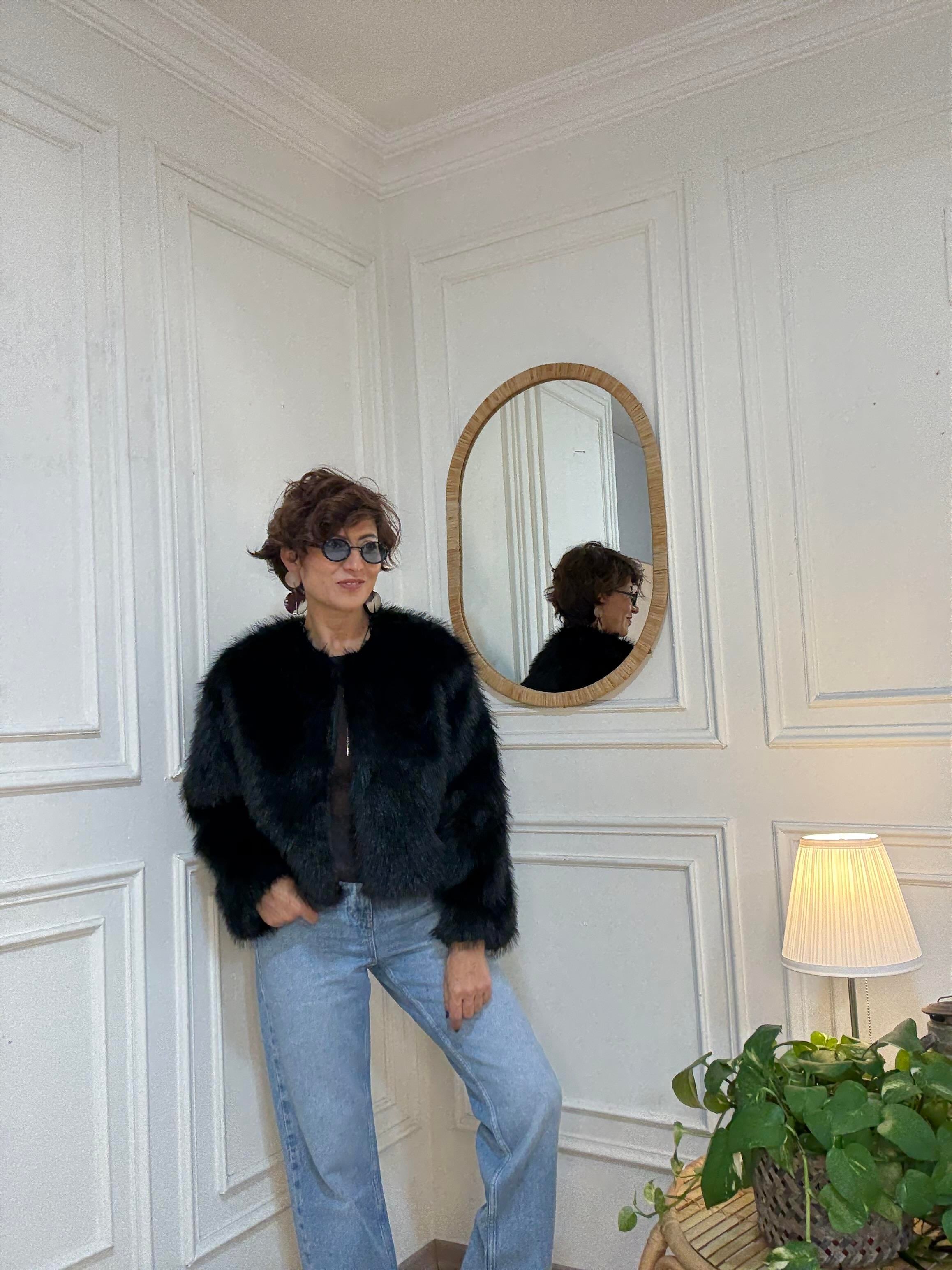 Kısa Lolita Kürk siyah