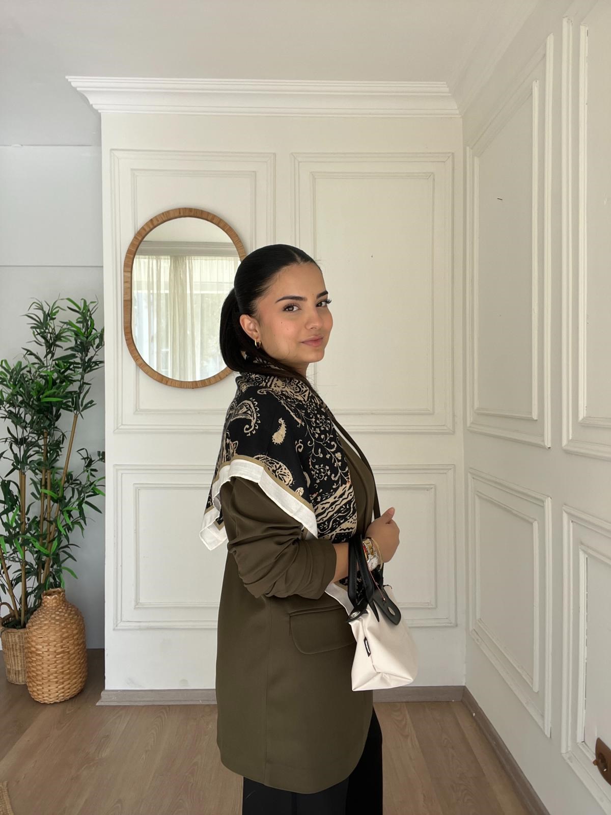 Kolu Büzgülü Blazer Haki