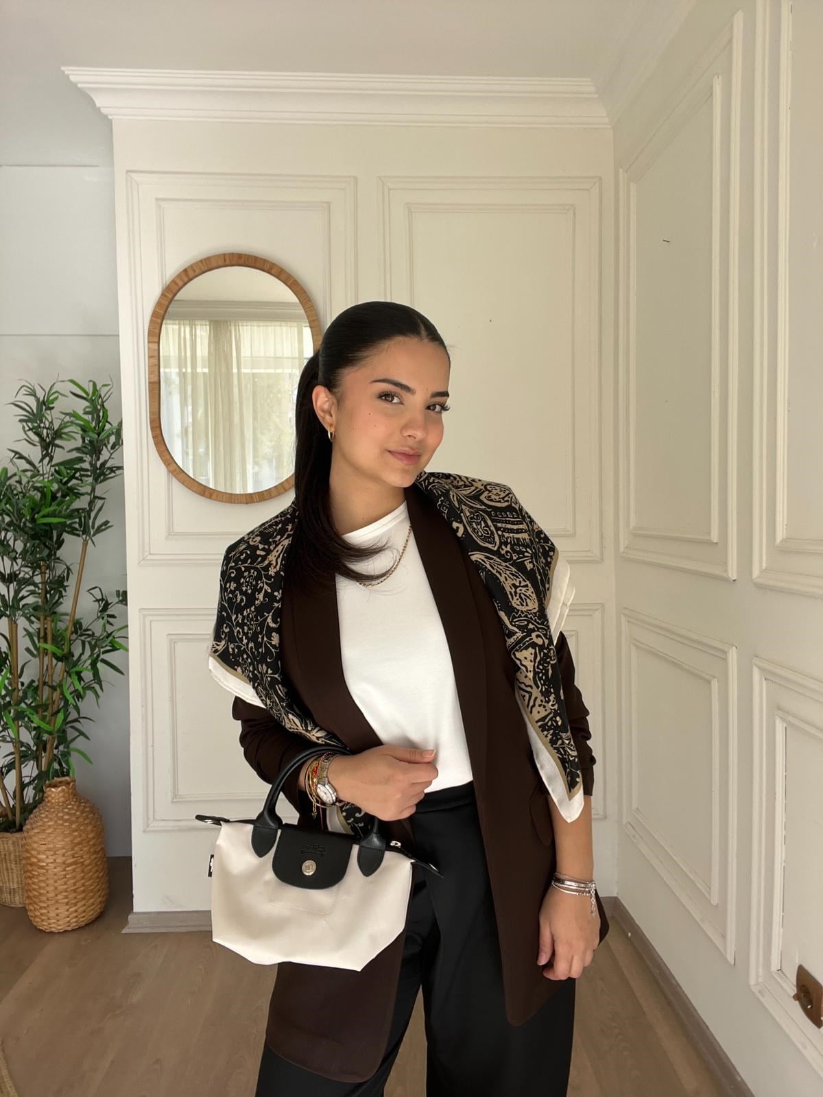 Kolu Büzgülü Blazer Kahverengi