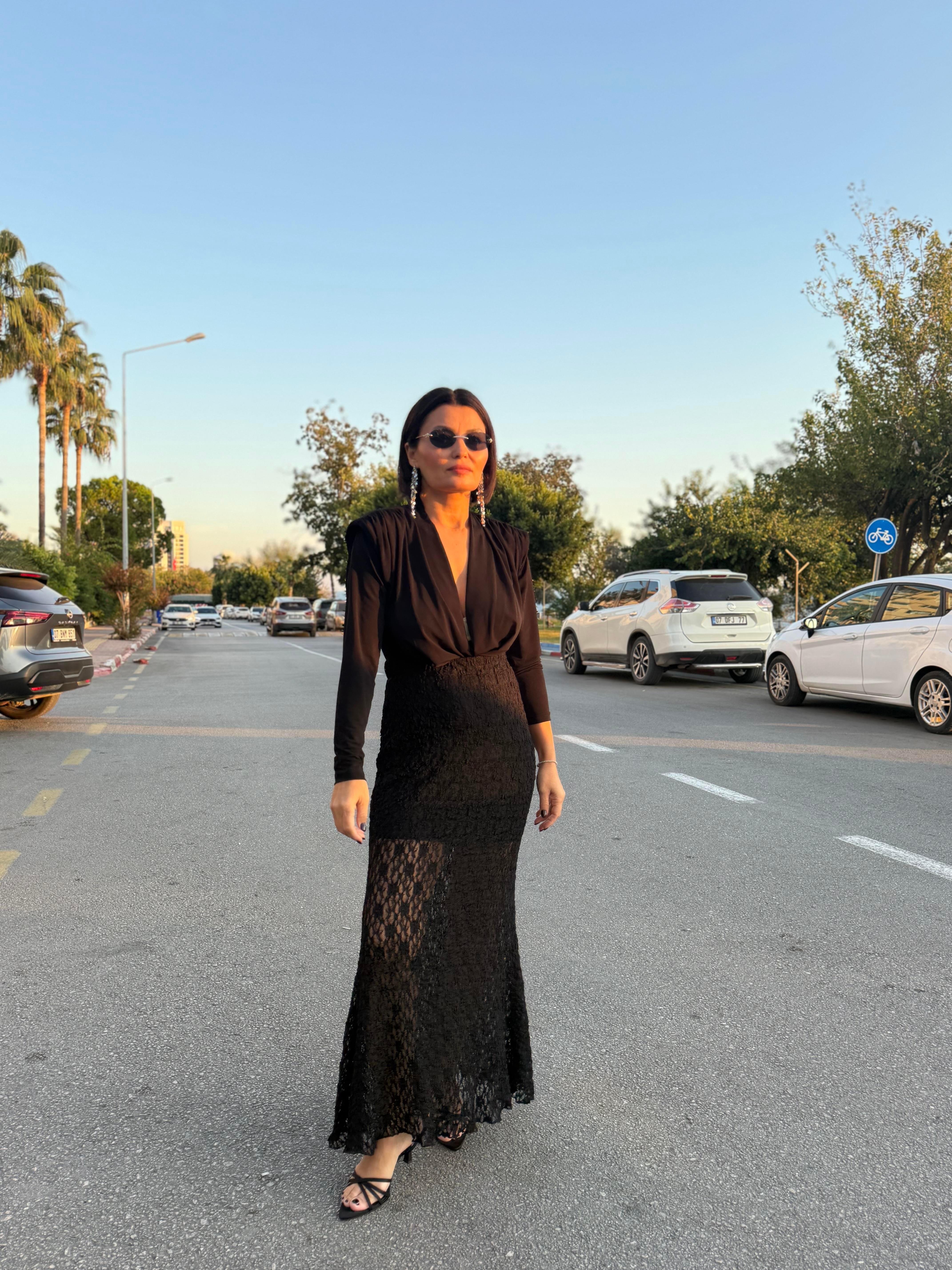 Kruvaze Bodysuit Siyah
