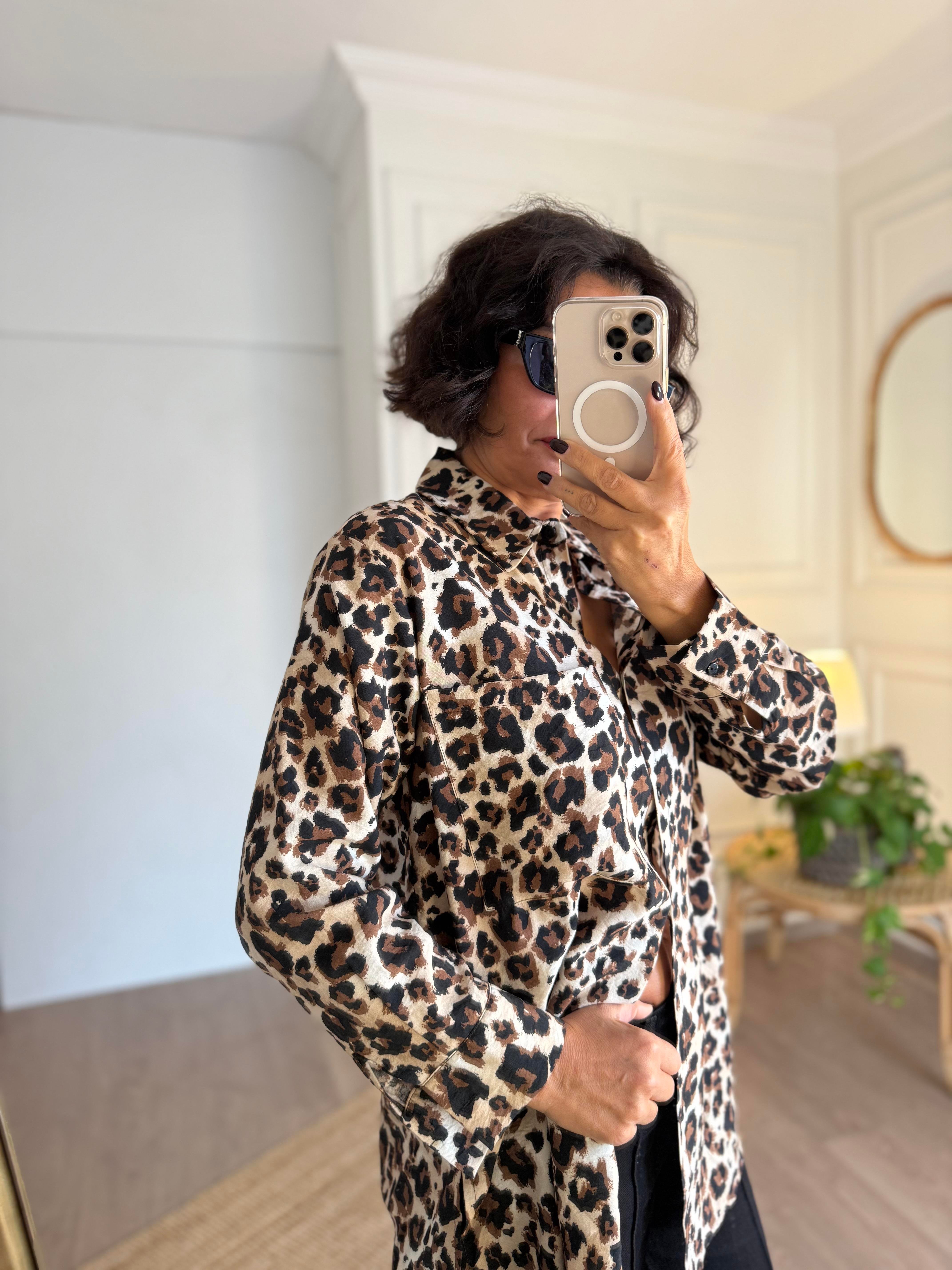 Leopar Desen Gömlek