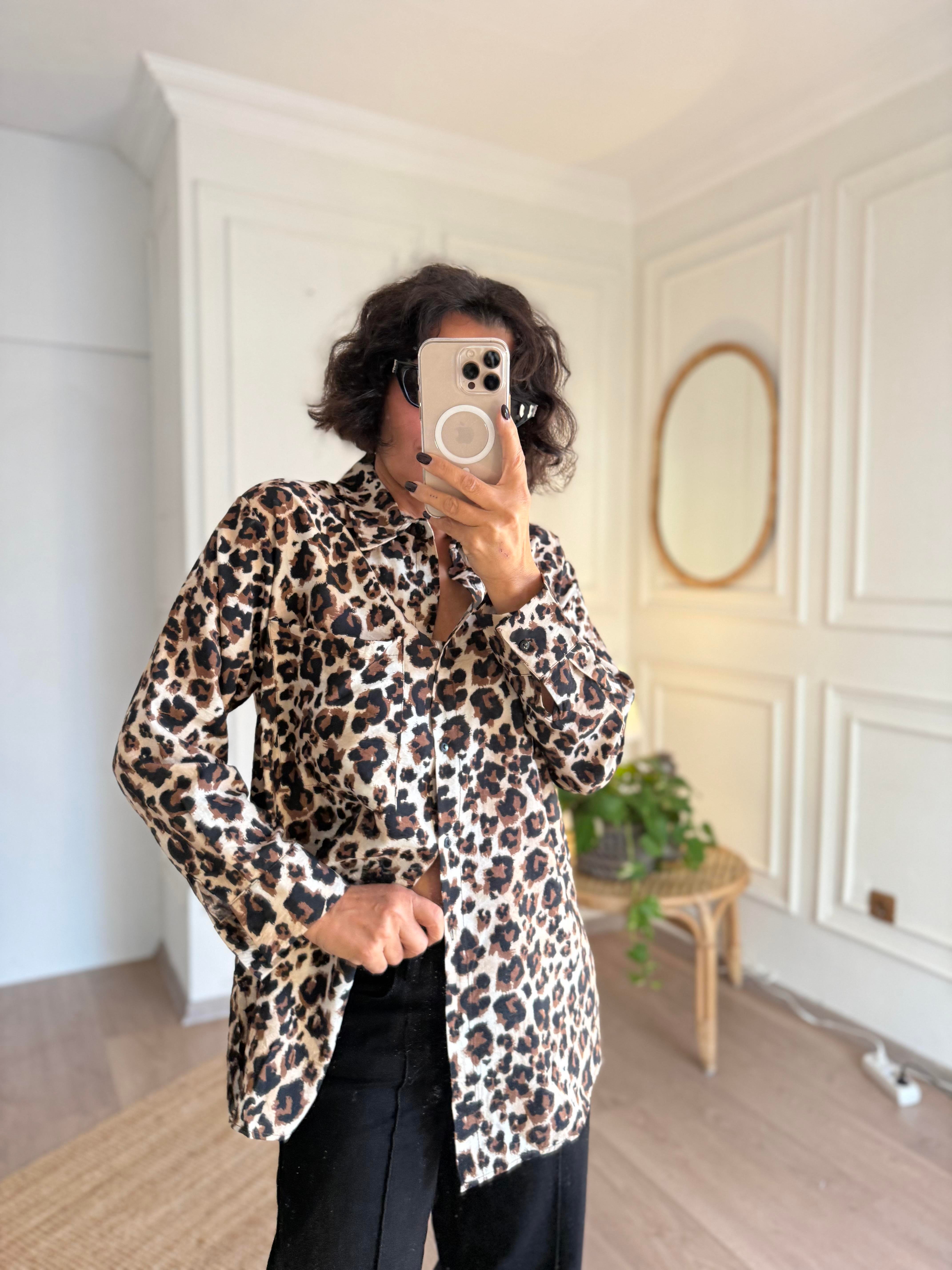 Leopar Desen Gömlek