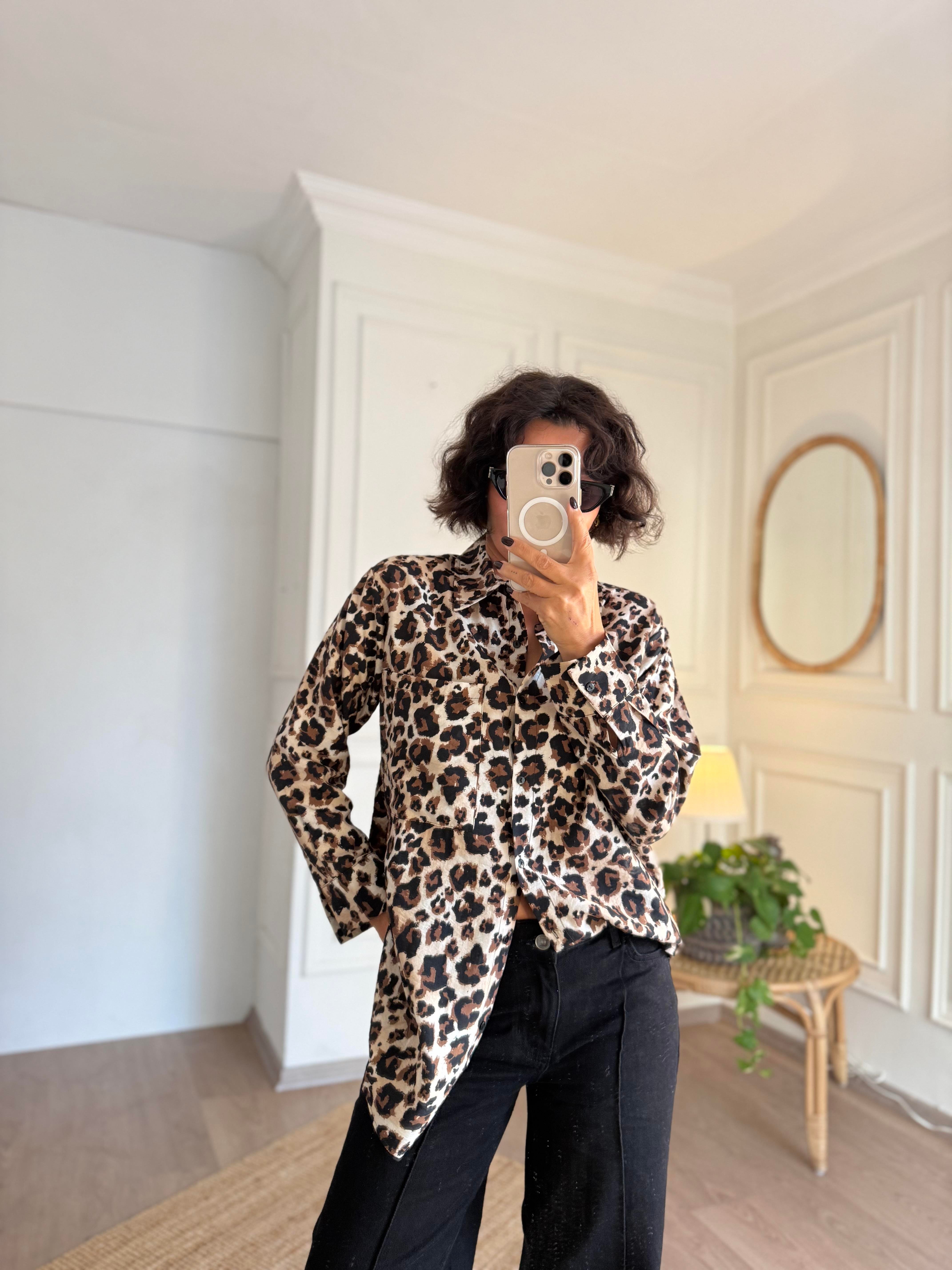 Leopar Desen Gömlek