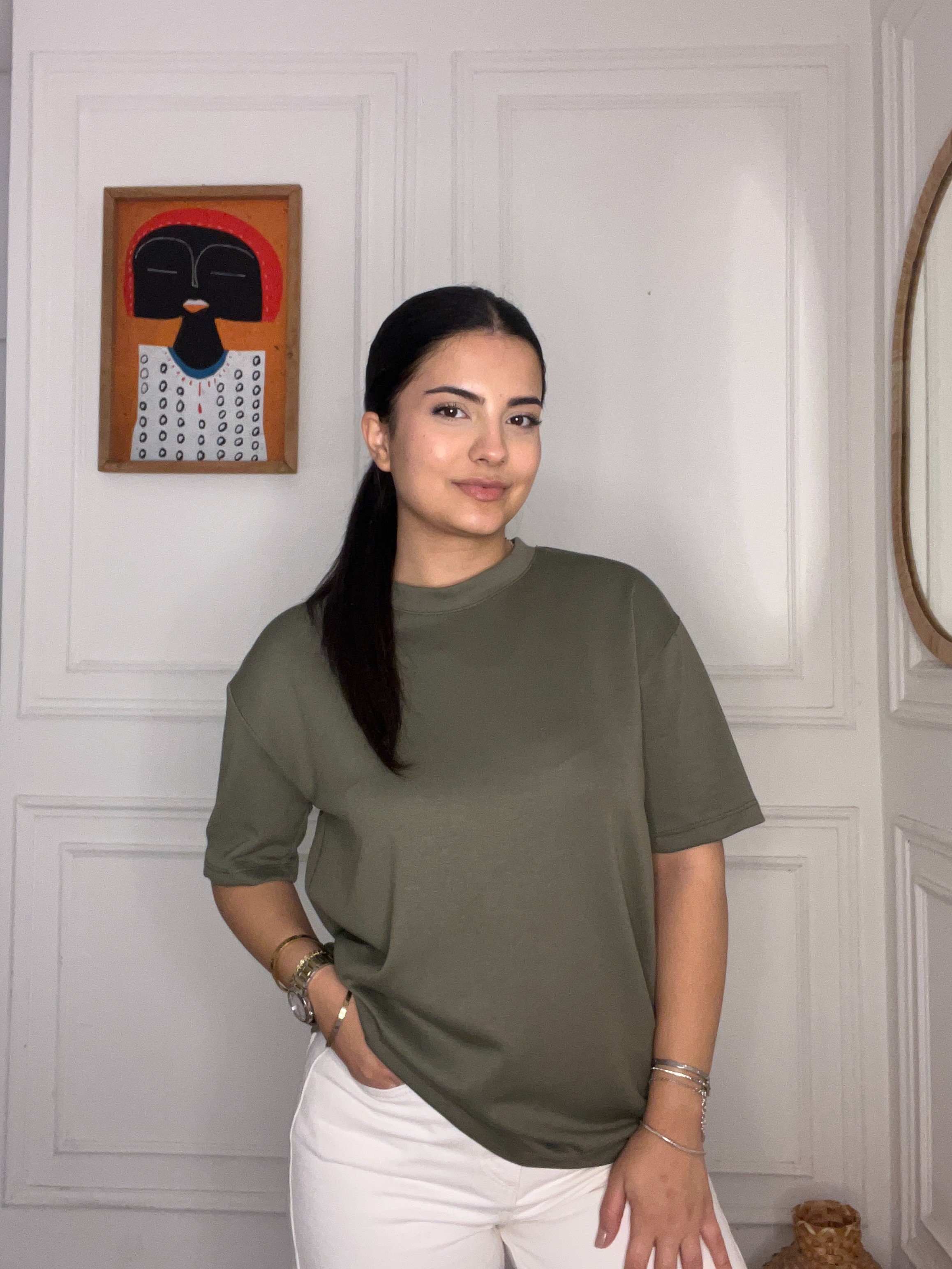 Modal Kumaş Tshirt Haki