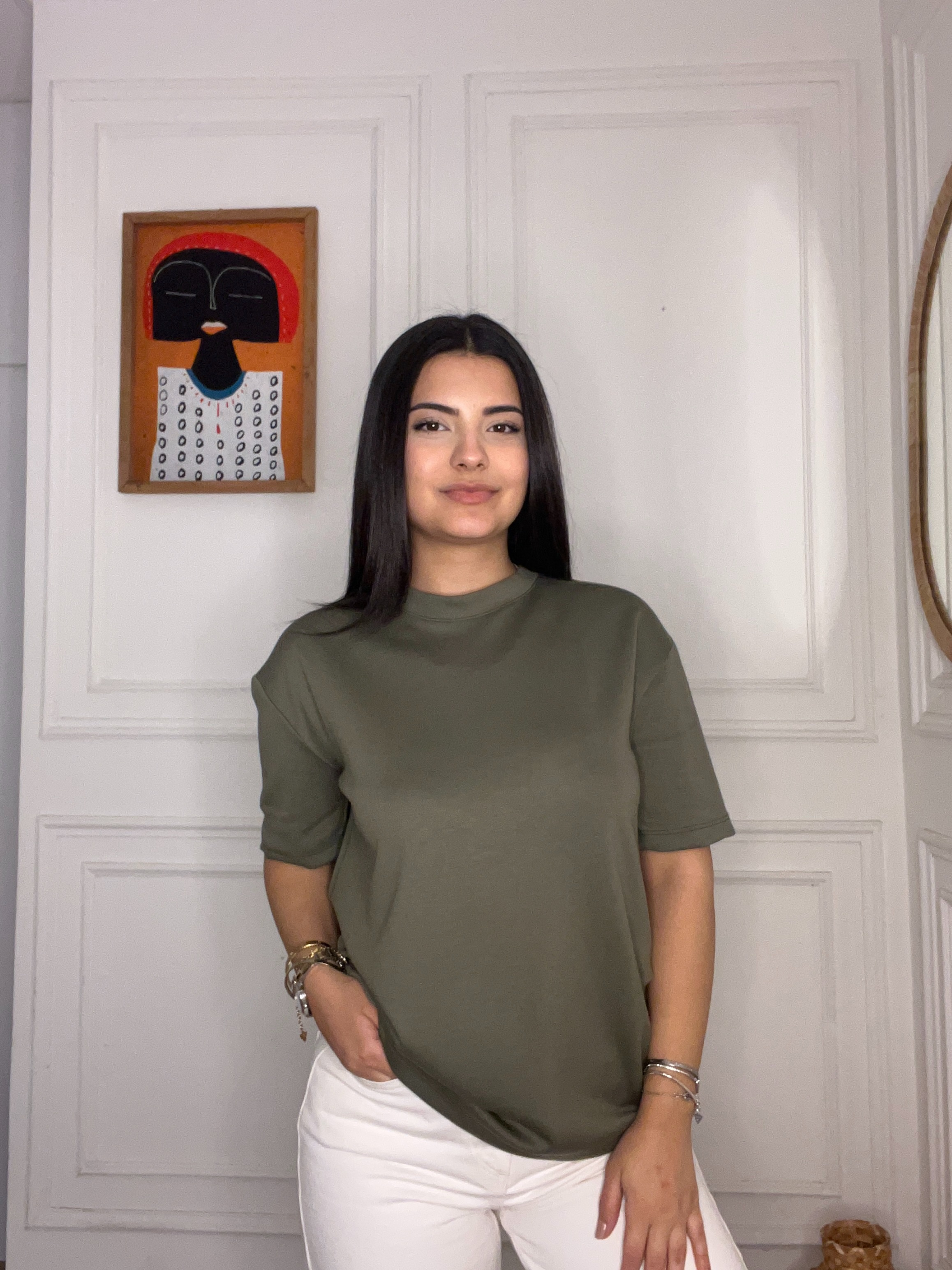 Modal Kumaş Tshirt Haki