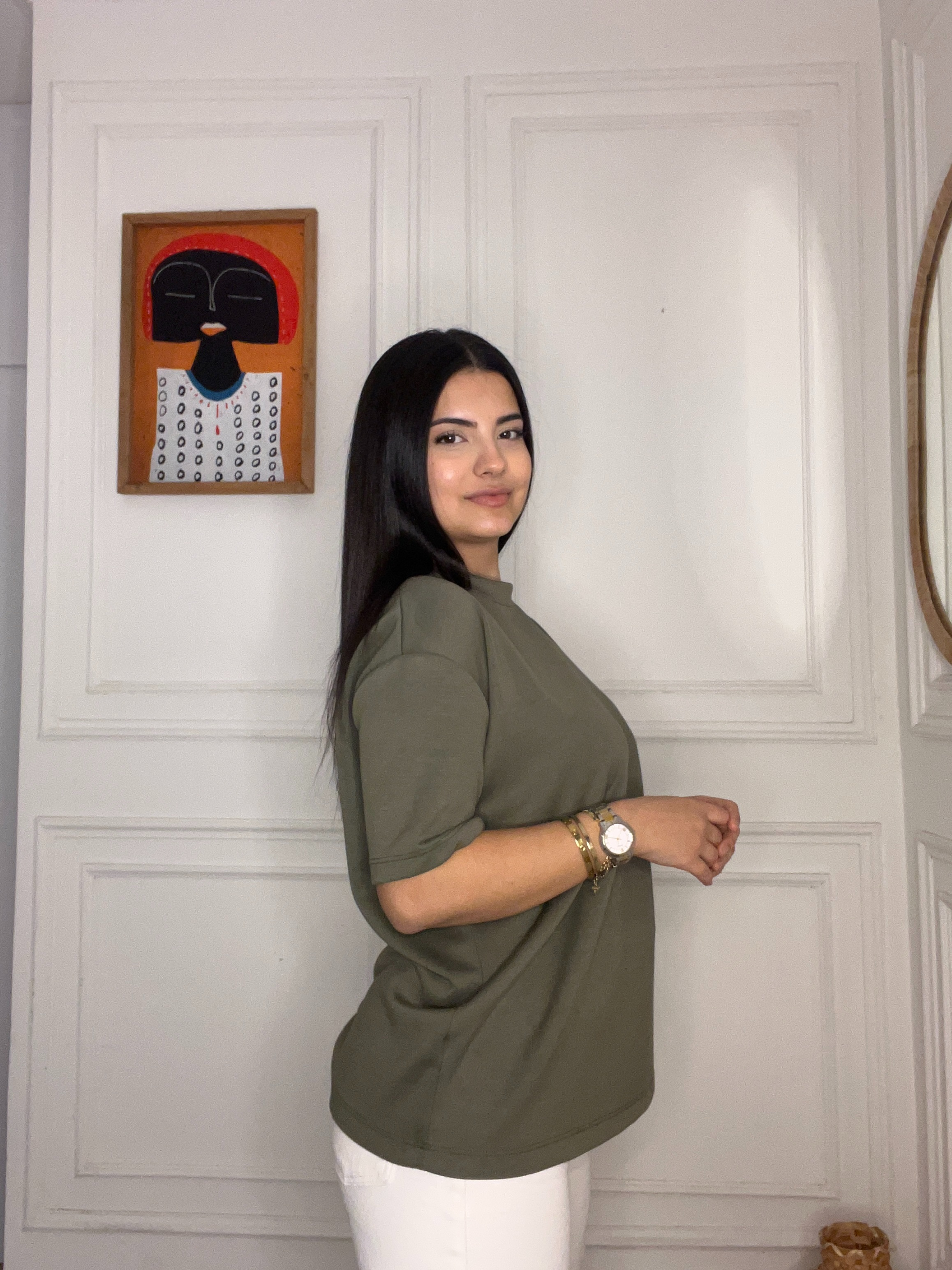 Modal Kumaş Tshirt Haki