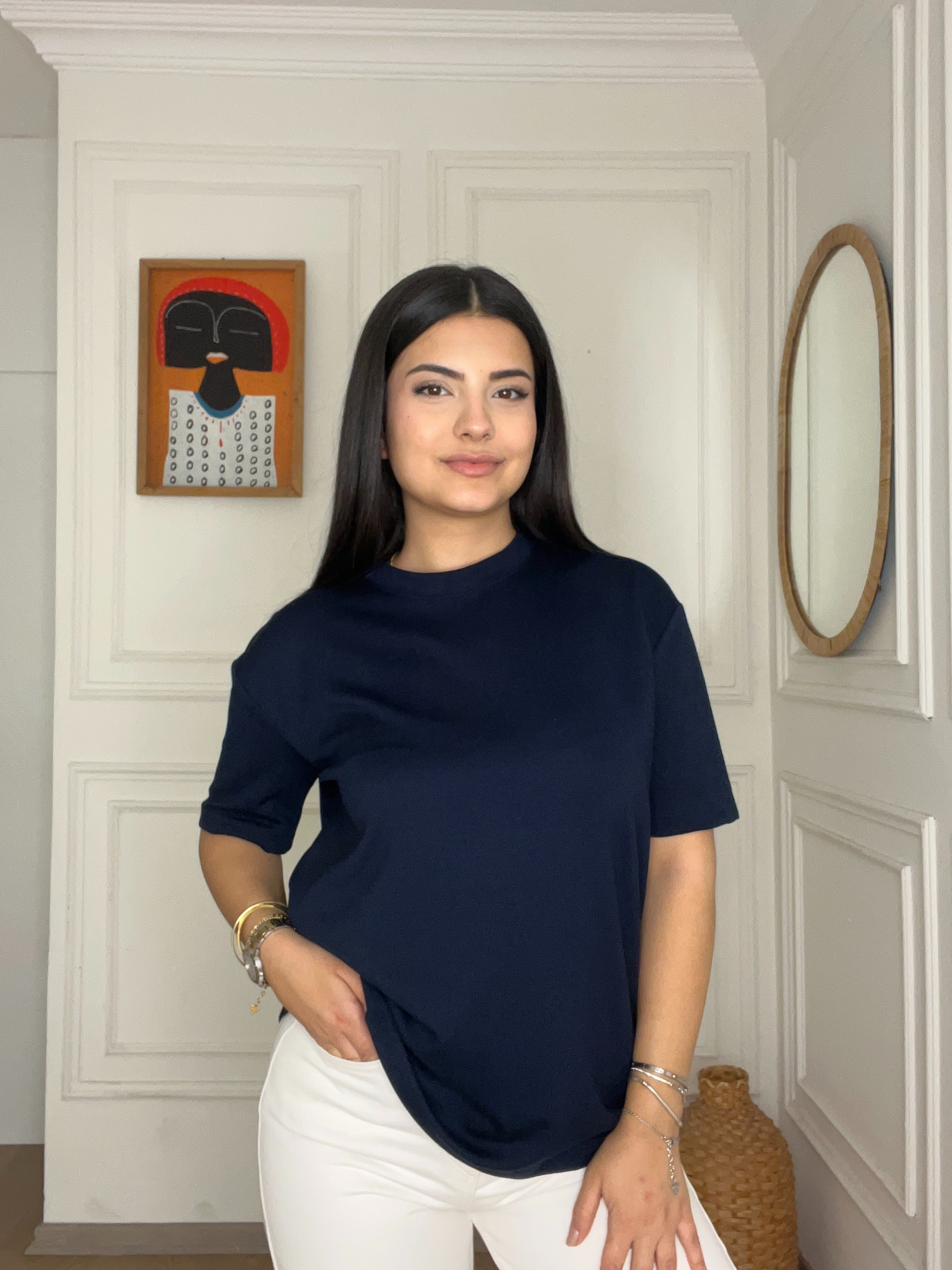 Modal Kumaş Tshirt Lacivert