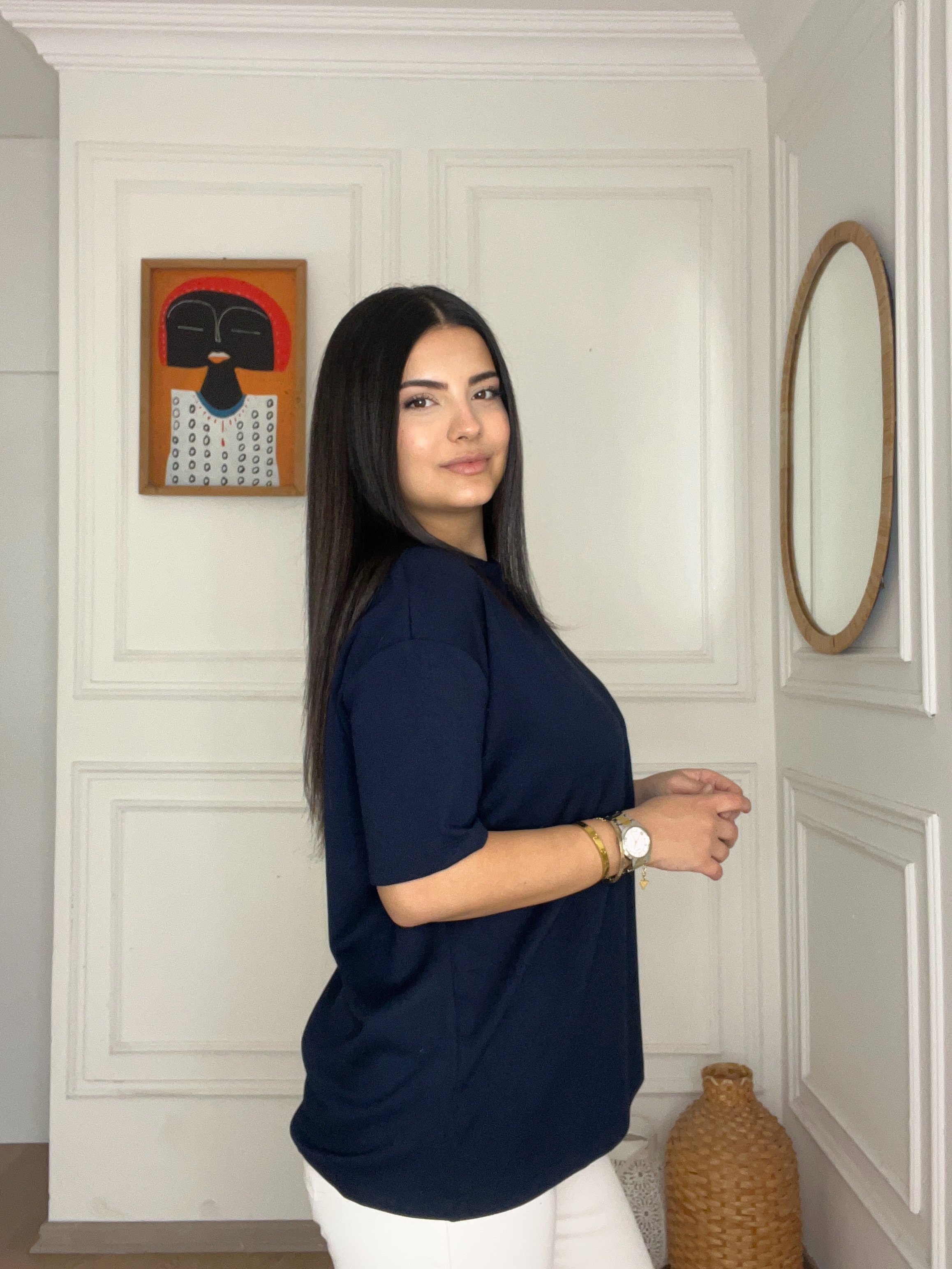 Modal Kumaş Tshirt Lacivert