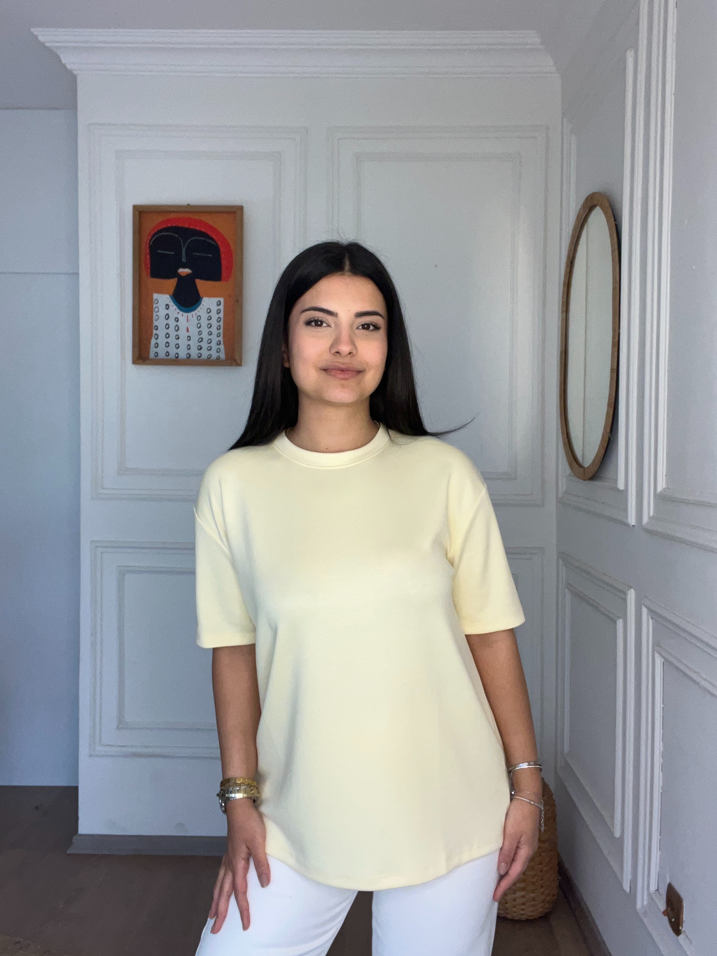 Modal Kumaş Tshirt Sarı
