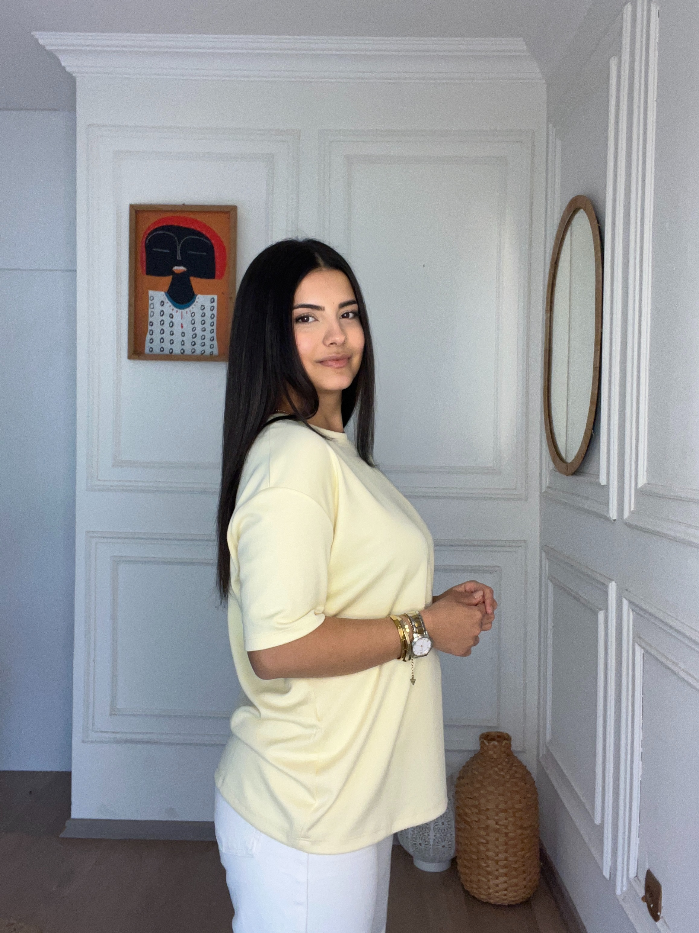Modal Kumaş Tshirt Sarı
