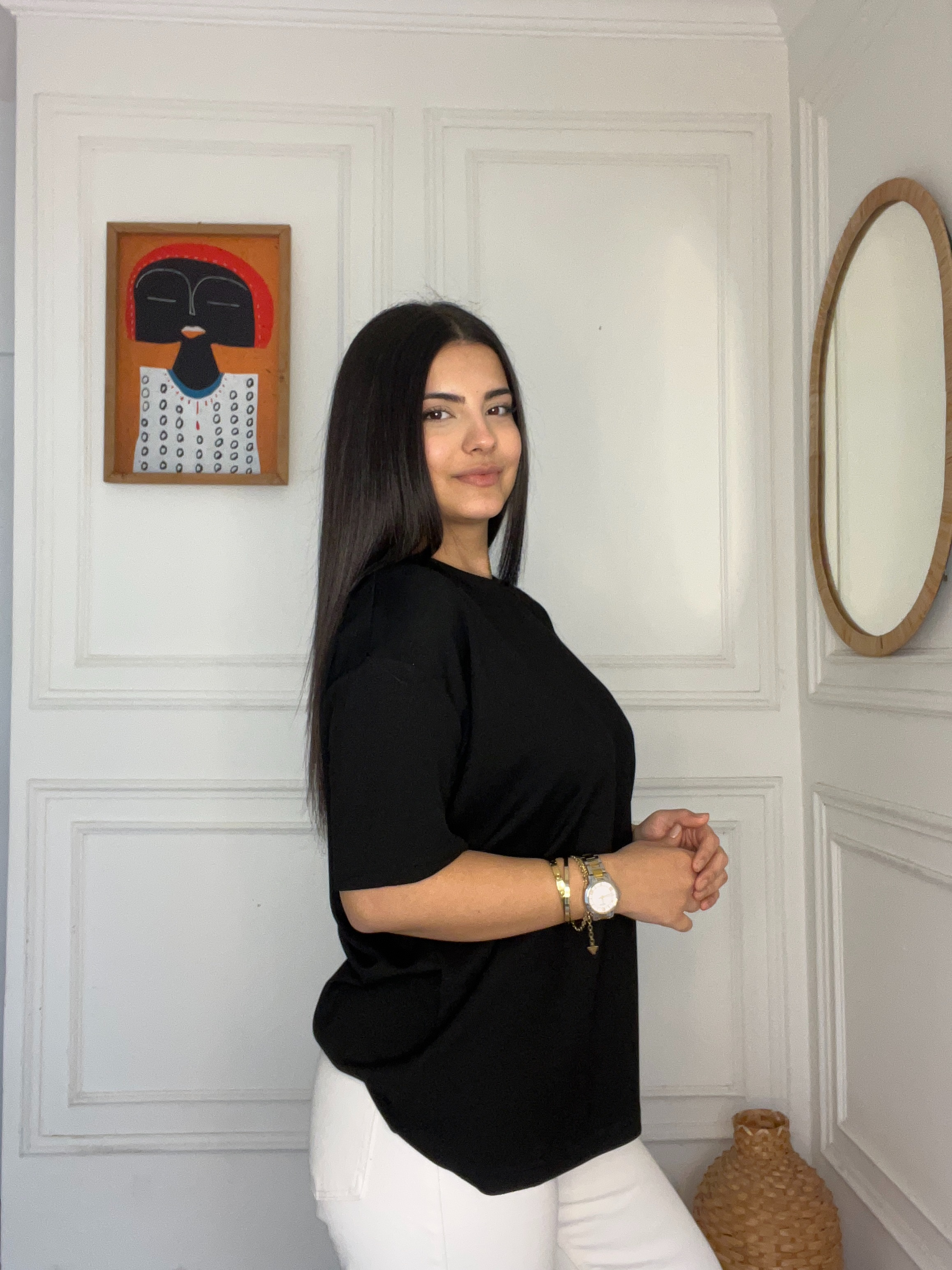 Modal Kumaş Tshirt Siyah