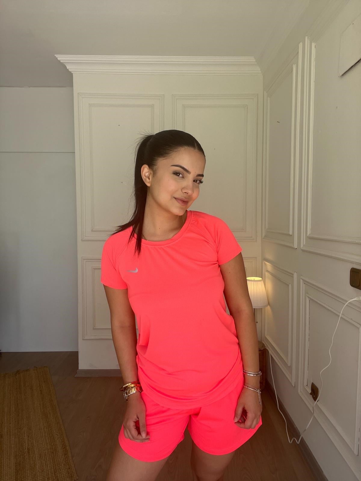 Nefes Alan Kumaş Sportif Tshirt Pembe