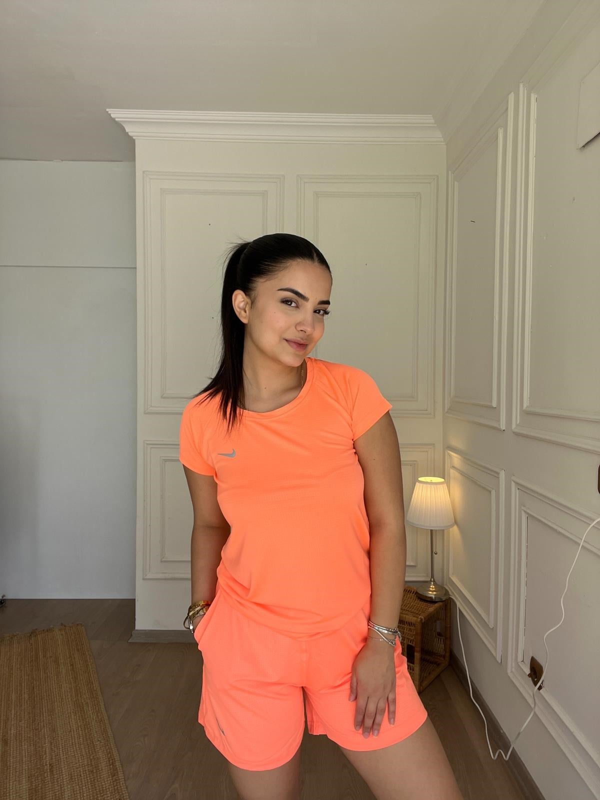 Nefes Alan Kumaş Sportif Tshirt Turuncu