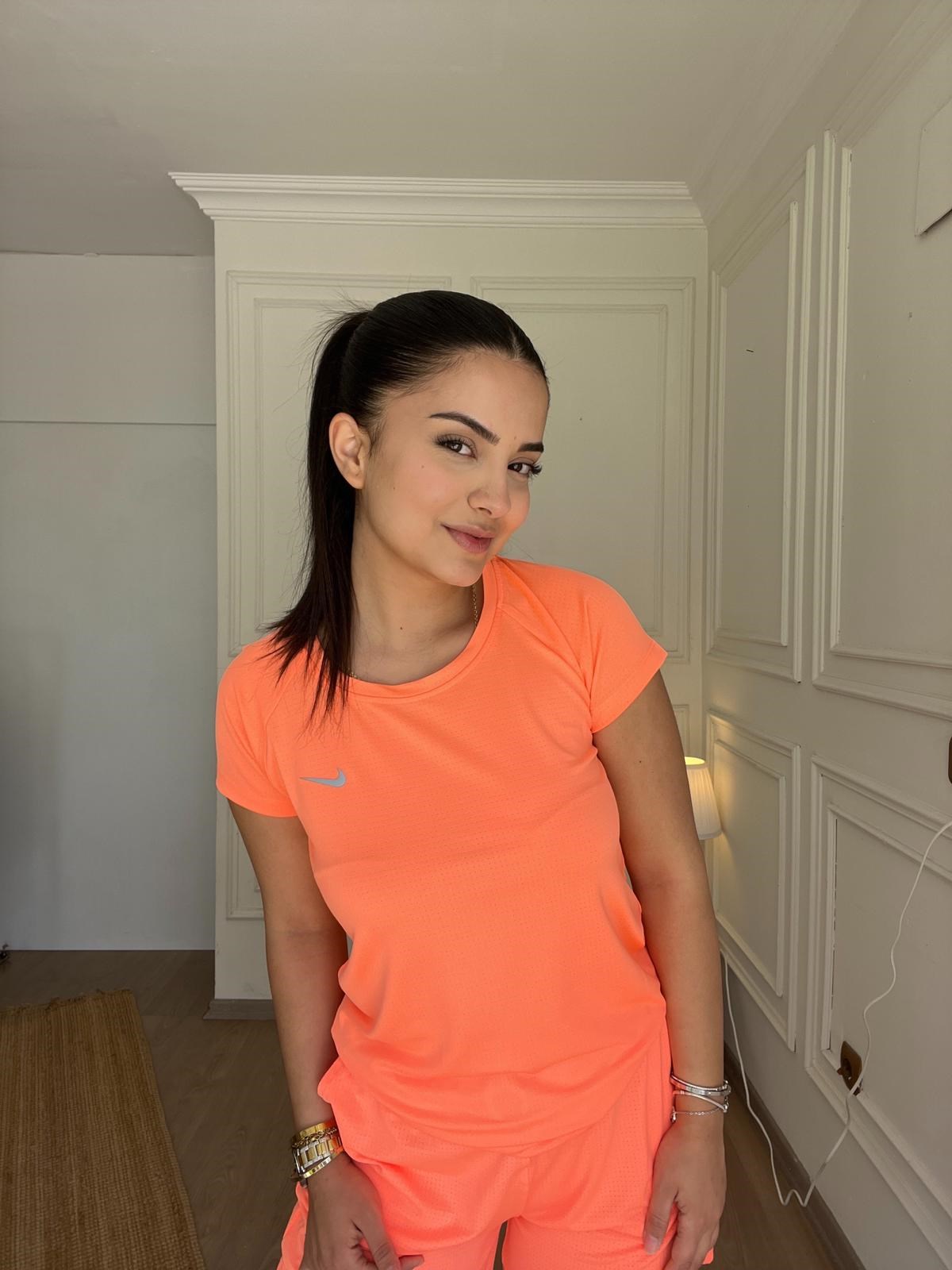 Nefes Alan Kumaş Sportif Tshirt Turuncu