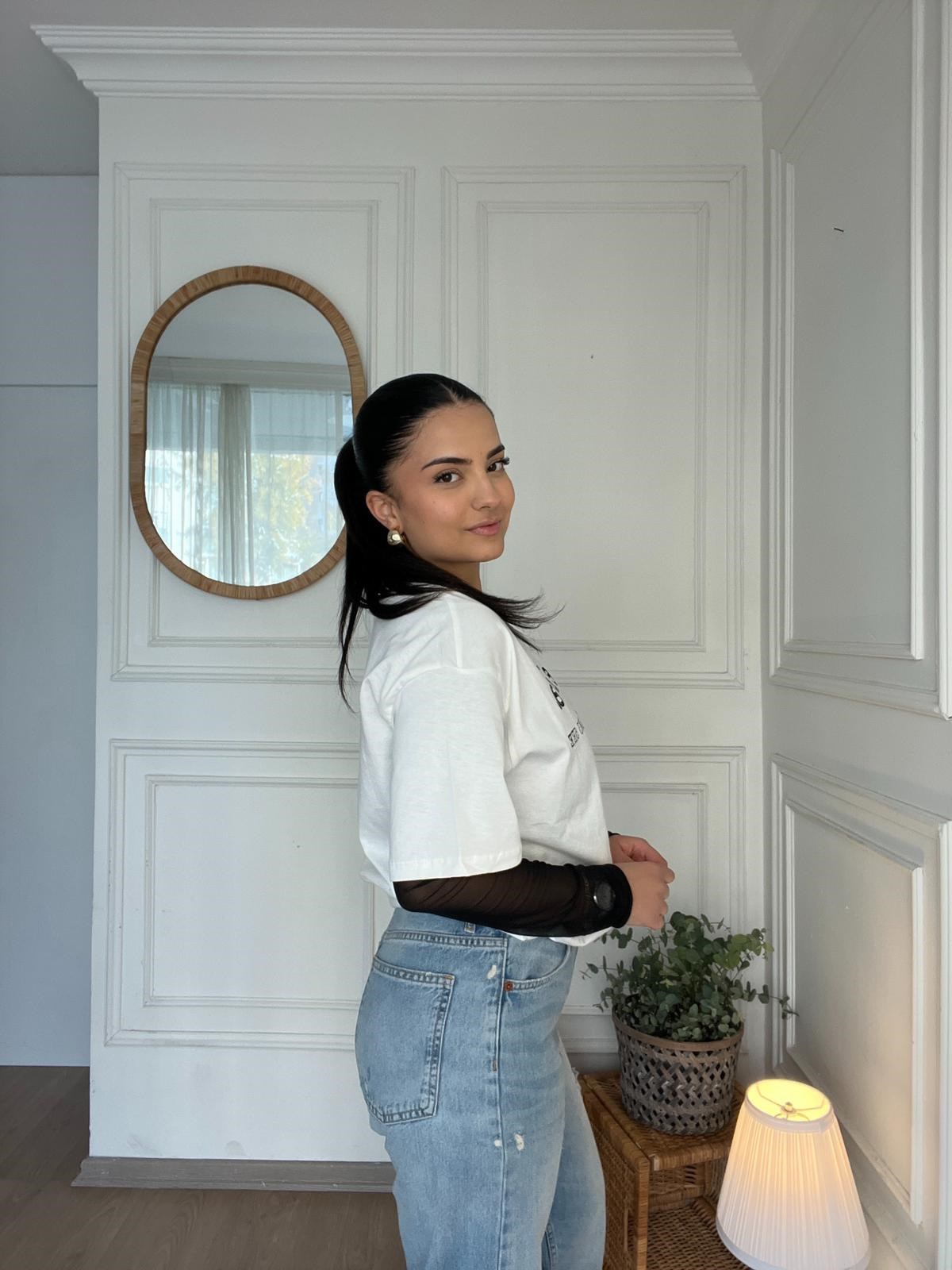 Oversize Chelsea Yazılı Tshirt Beyaz