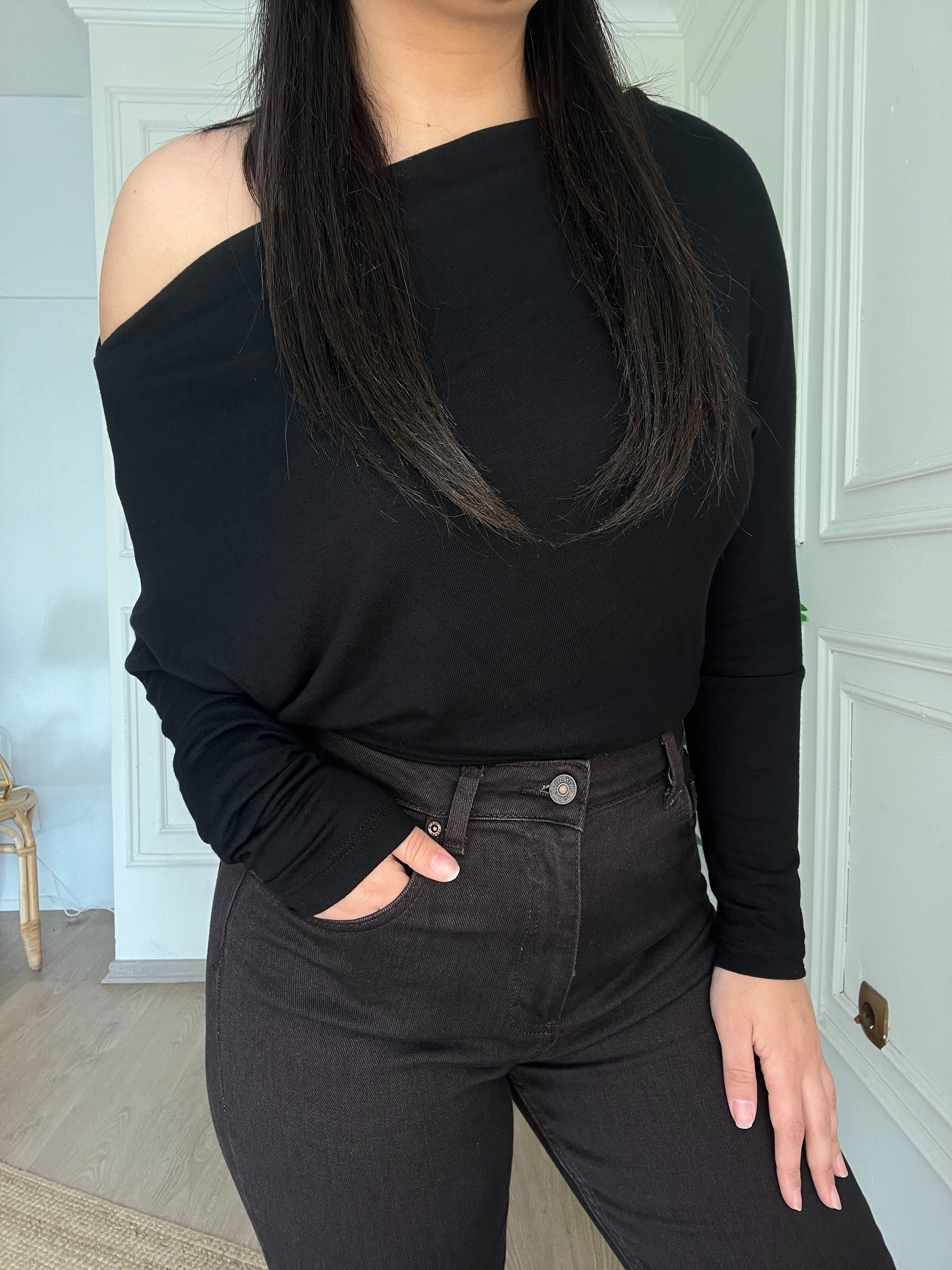 Paça Detaylı Mom Jean Kahverengi