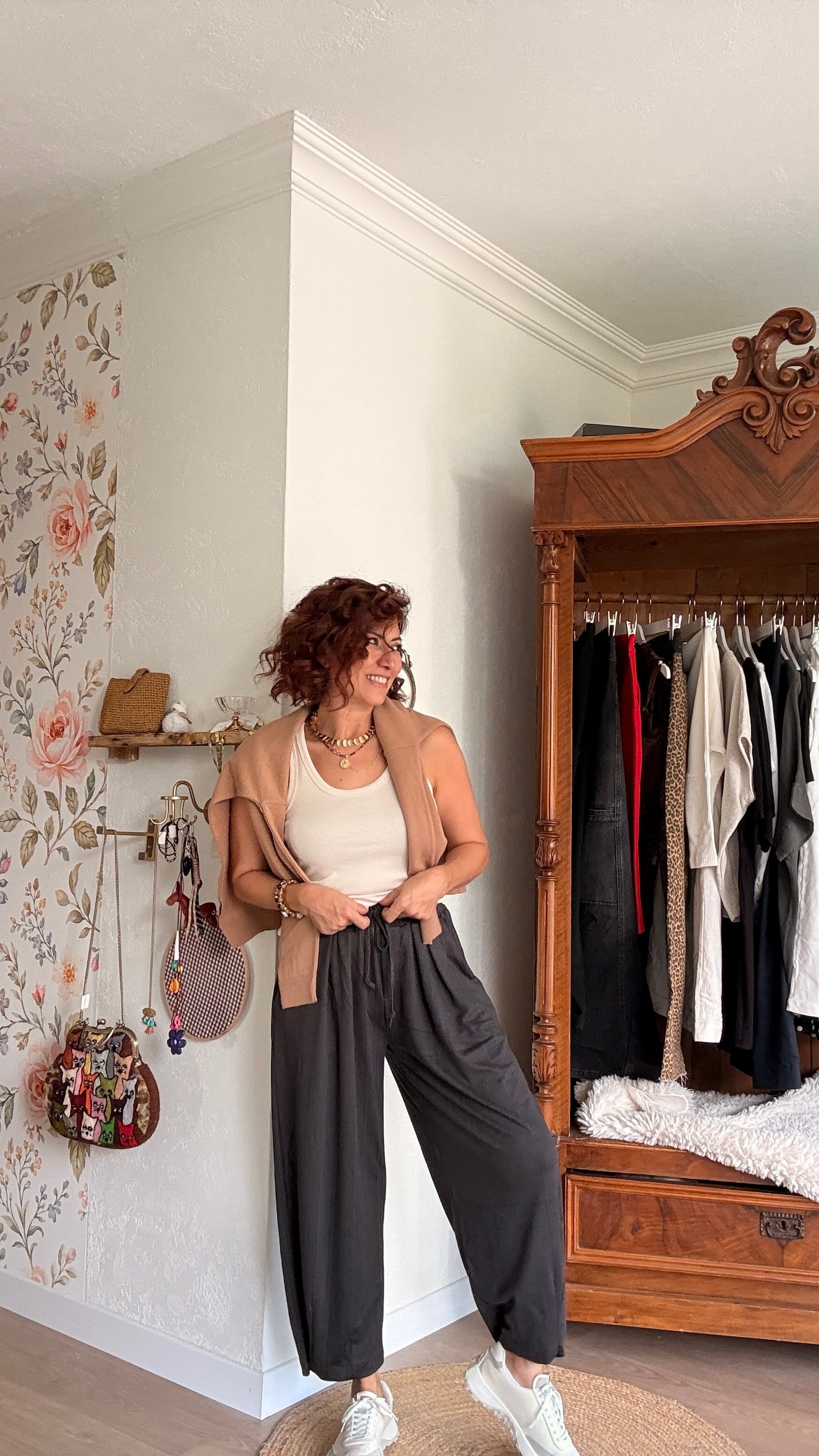Paça Düğmeli Salaş Pantolon Antrasit