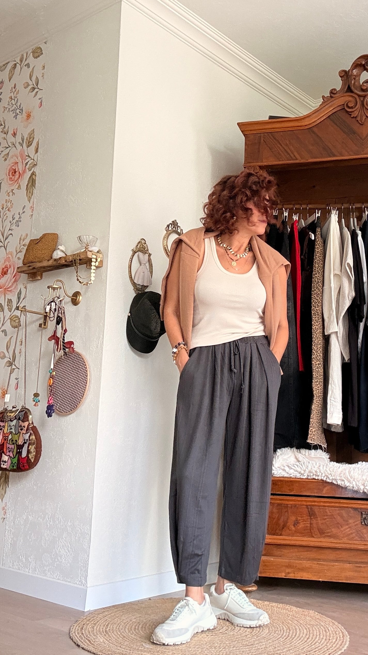 Paça Düğmeli Salaş Pantolon Antrasit