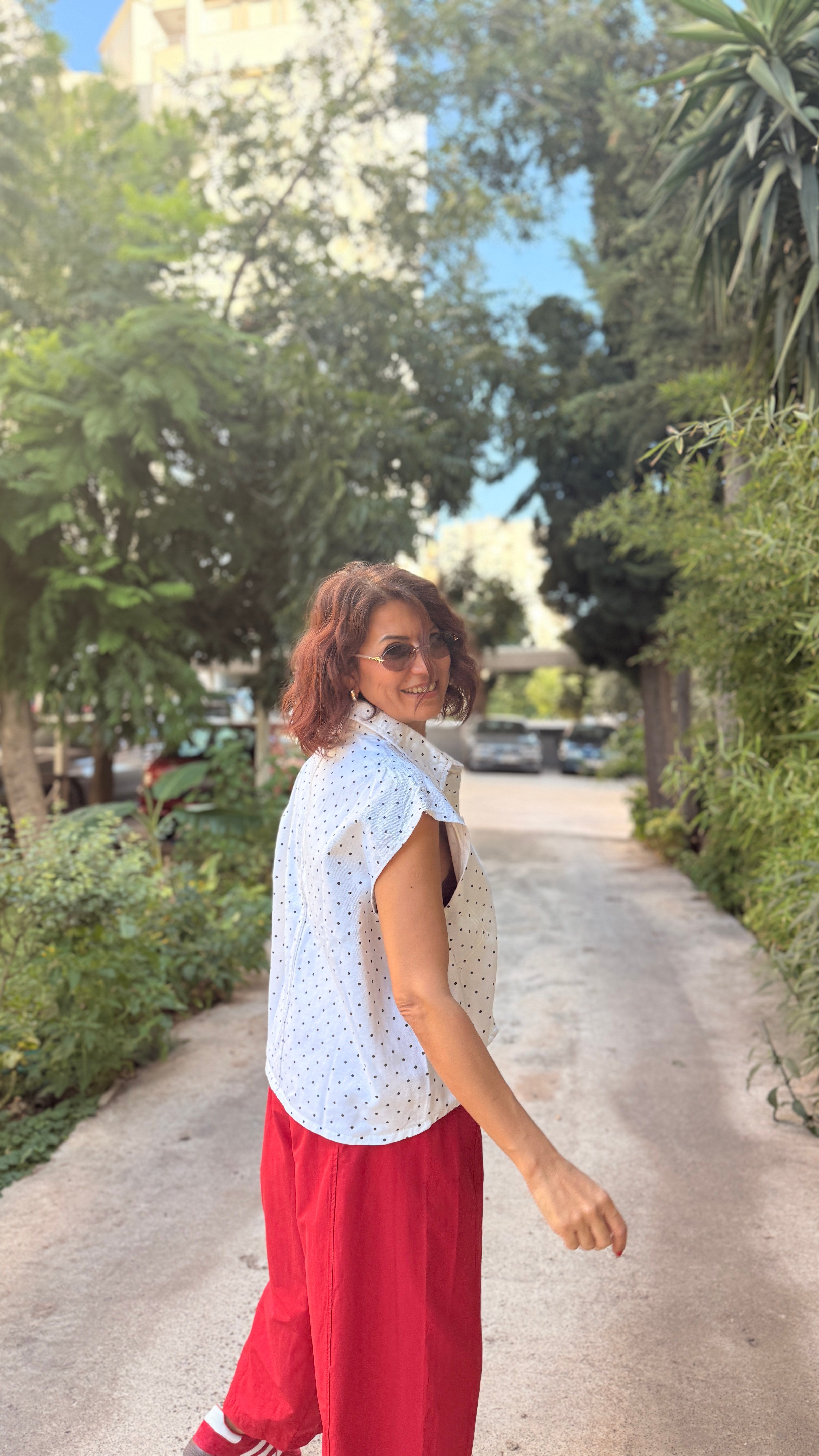 Puantiyeli Jean Yelek