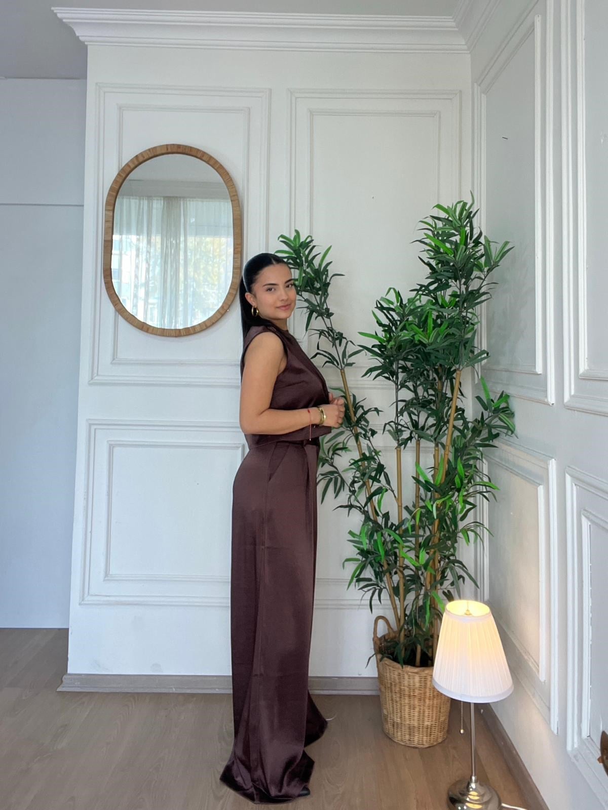 Saten Takım Kahverengi