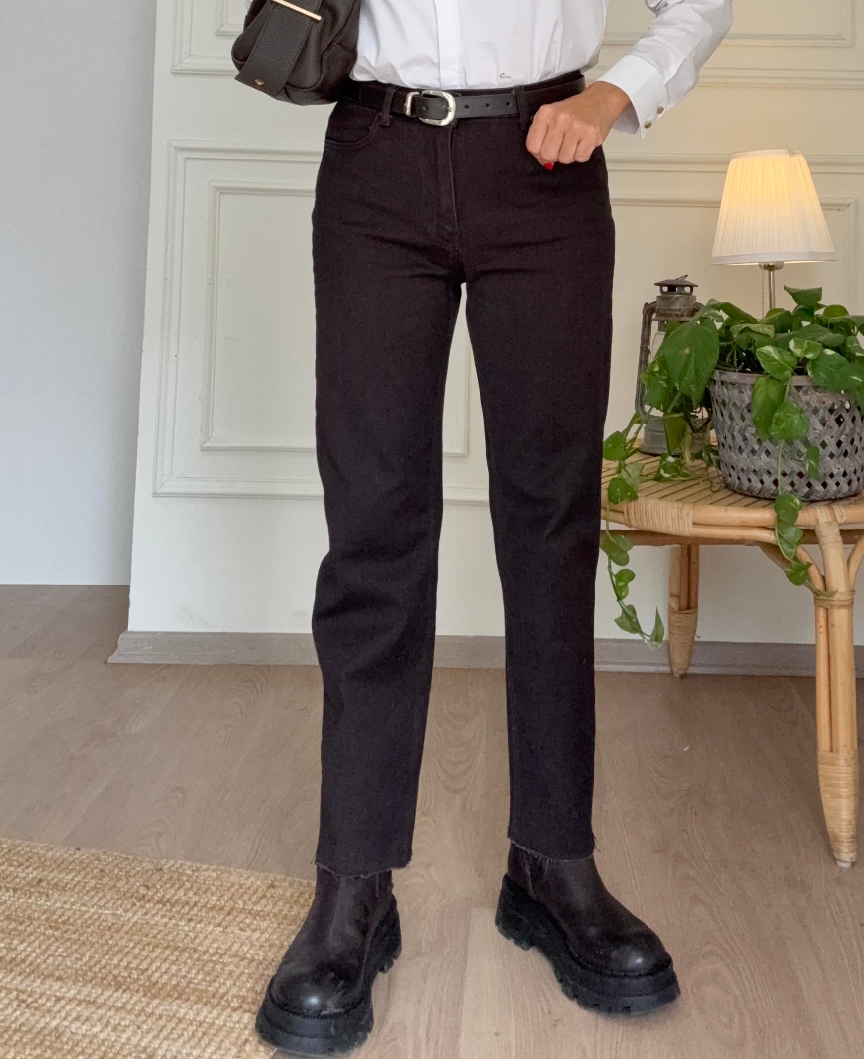 Straight Fit Likralı Acı Kahve Jean