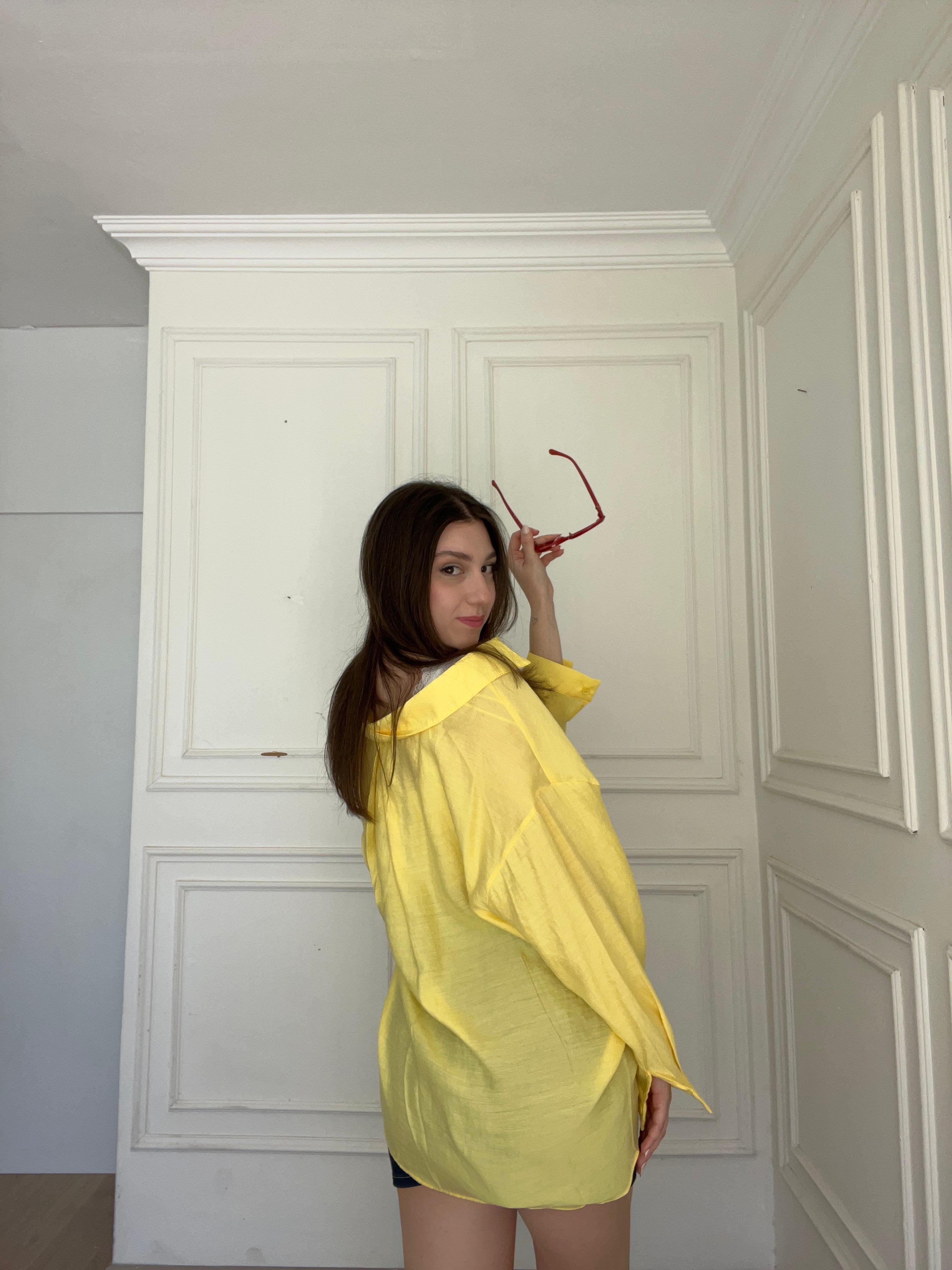 Tencel gömlek sarı