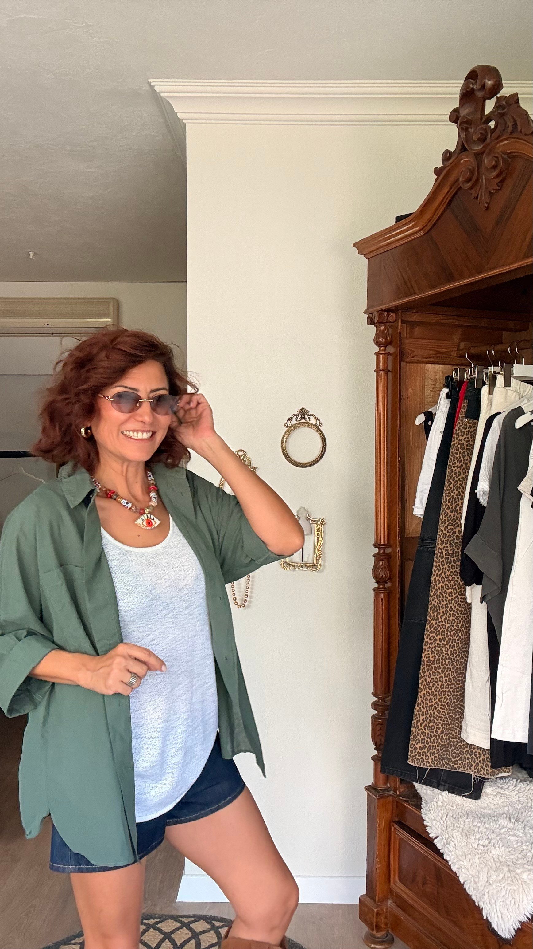 Tülbent Kumaş Gömlek Yeşil