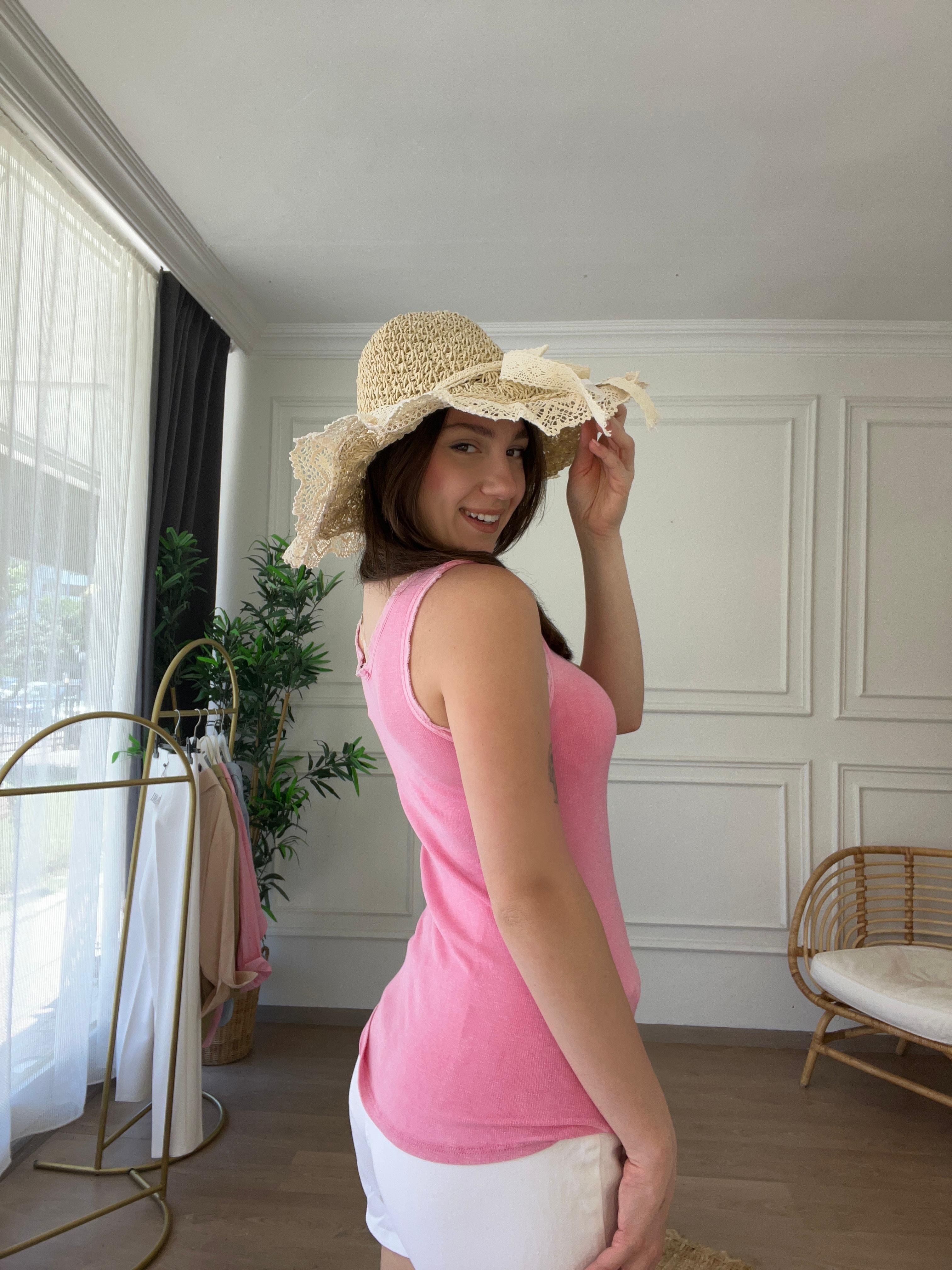 U Yaka Salaş Atlet Pembe