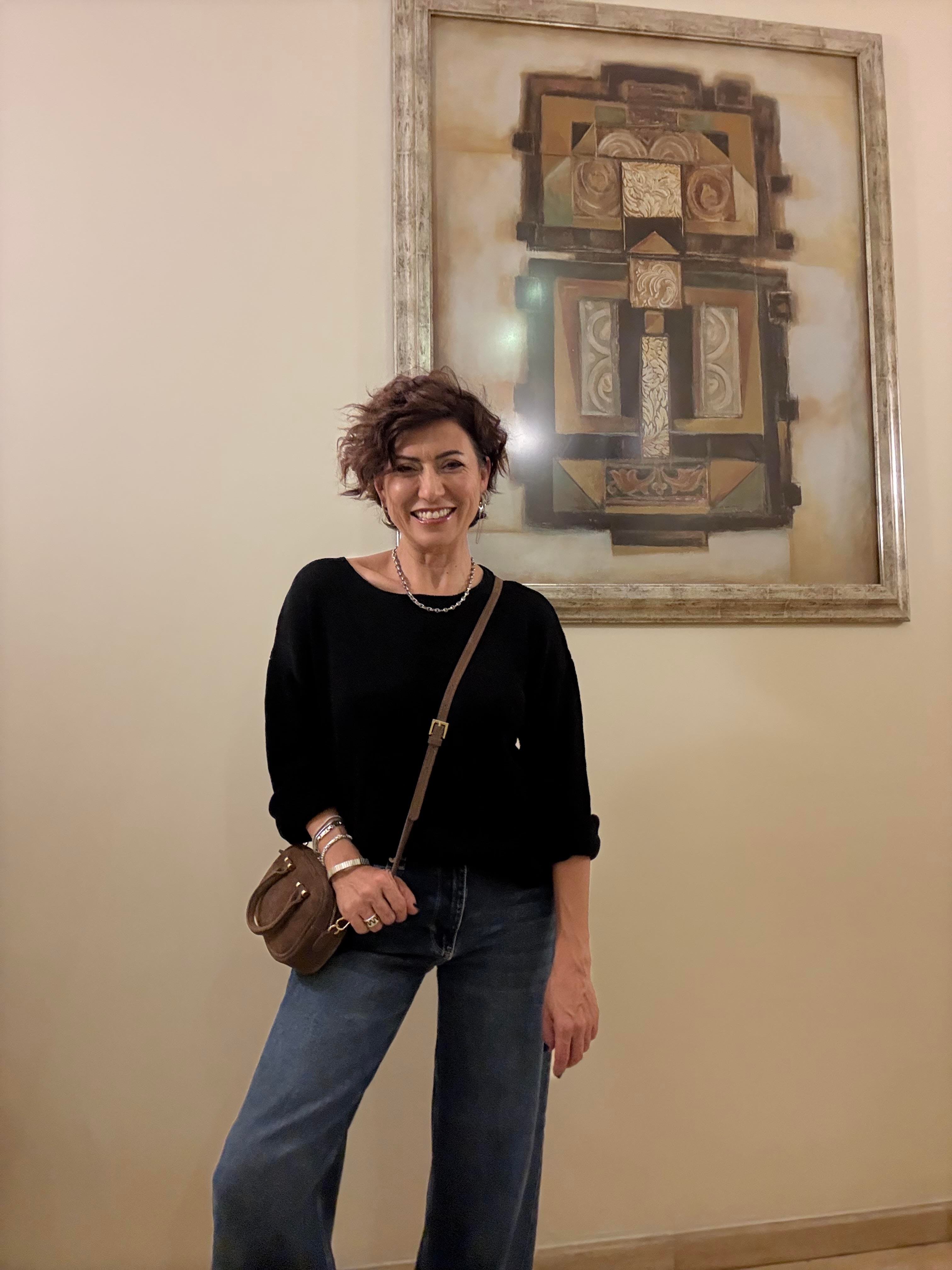 Uzun Kollu Düz Kazak Siyah