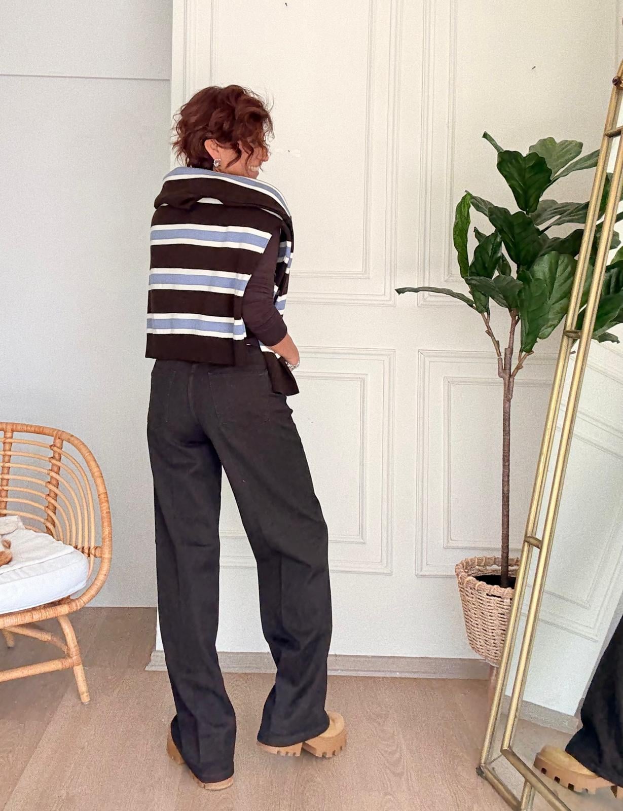 Wide Leg  Jean Brown