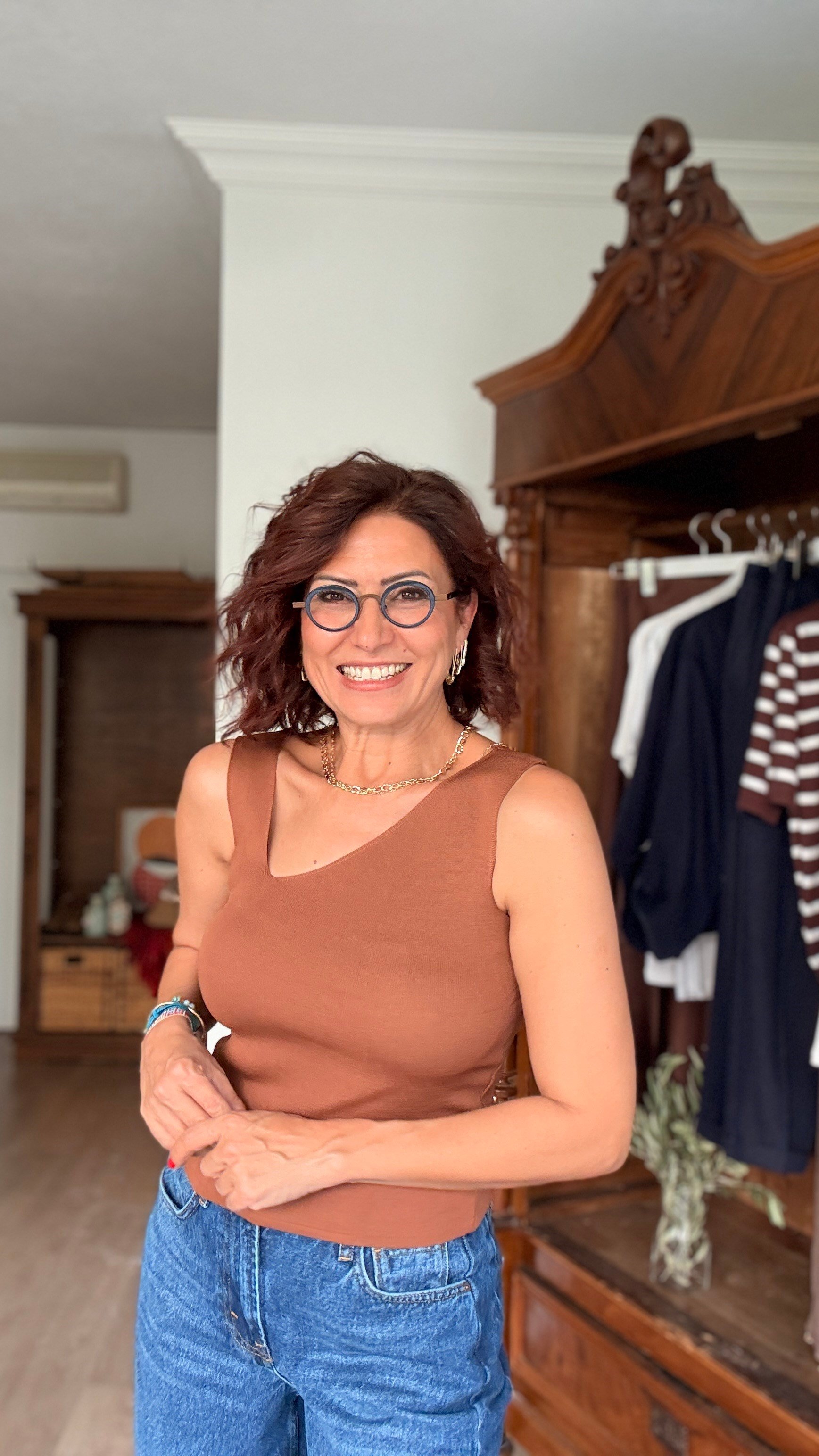 Yandan V Yakalı Triko Atlet Kiremit