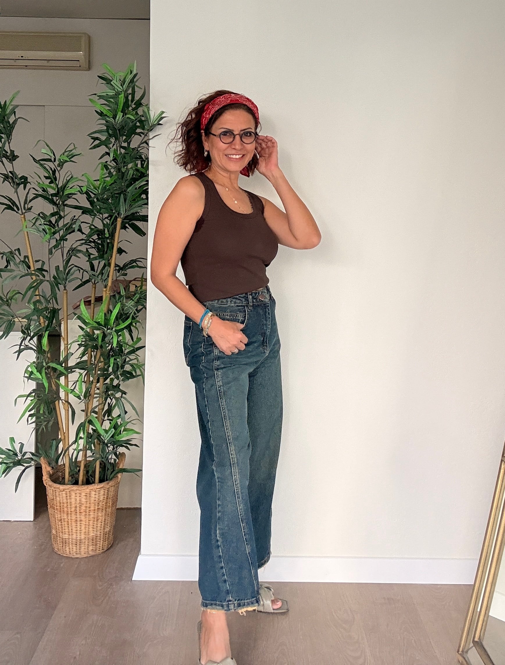 Yüksek Bel Baggy Jean Lacivert