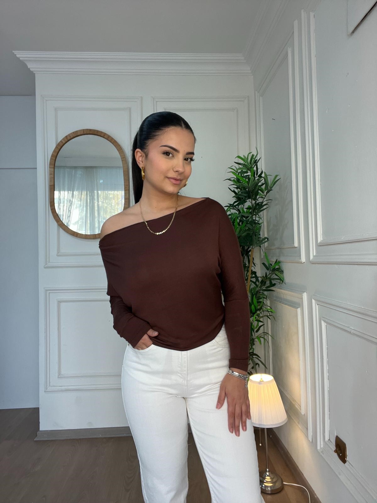 Yüksek Bel Likralı Mom Jean Ekru
