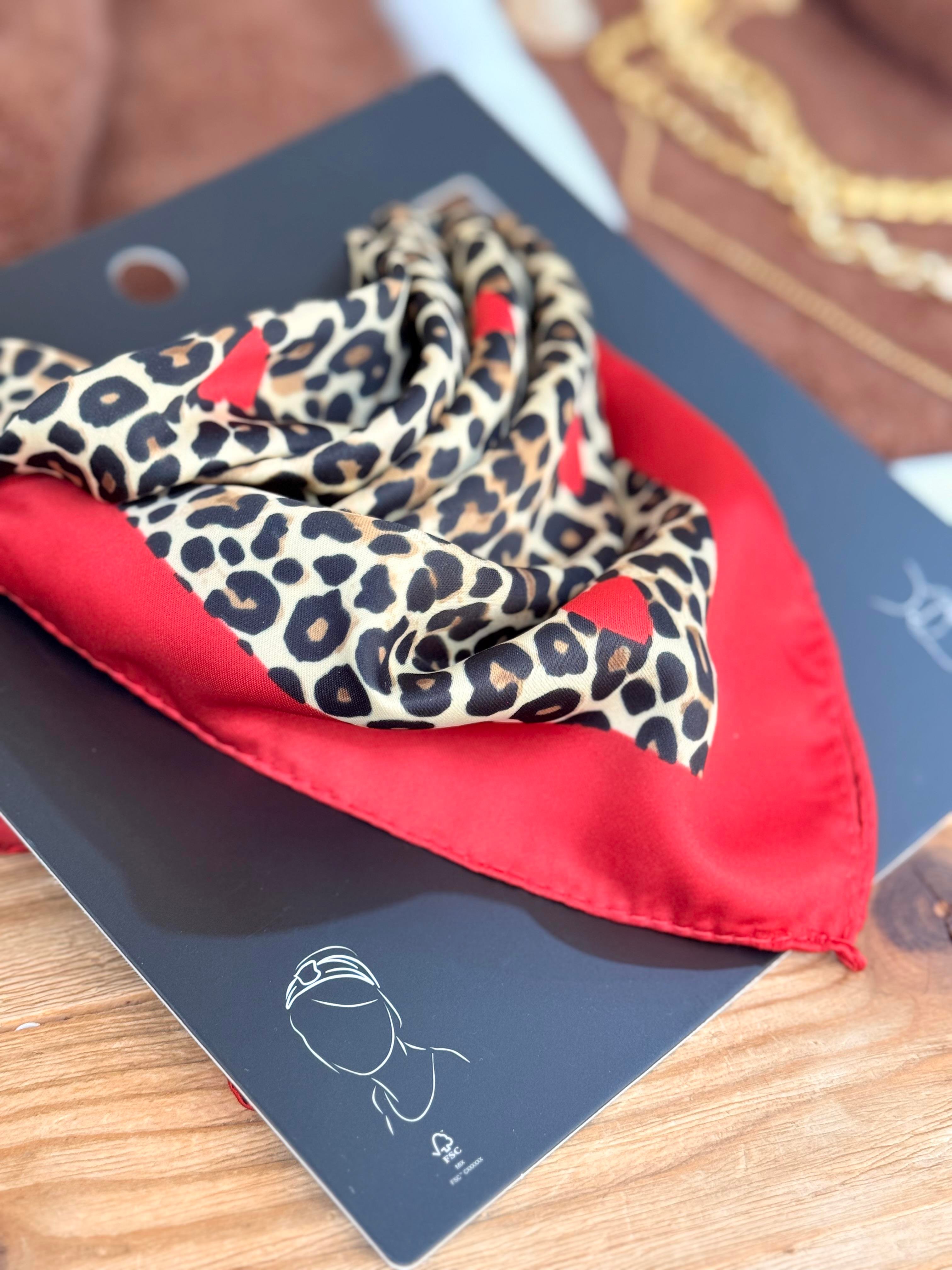 Z-R Fular Leopar Kırmızı