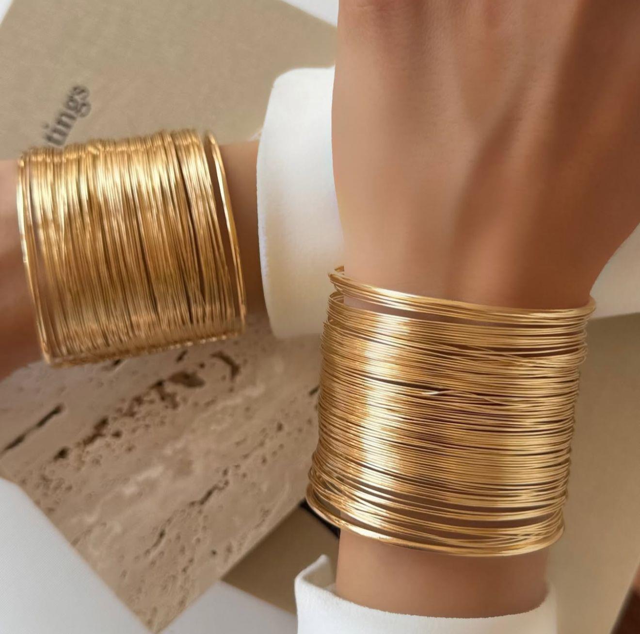 Zra Kalın Gold Bilezik