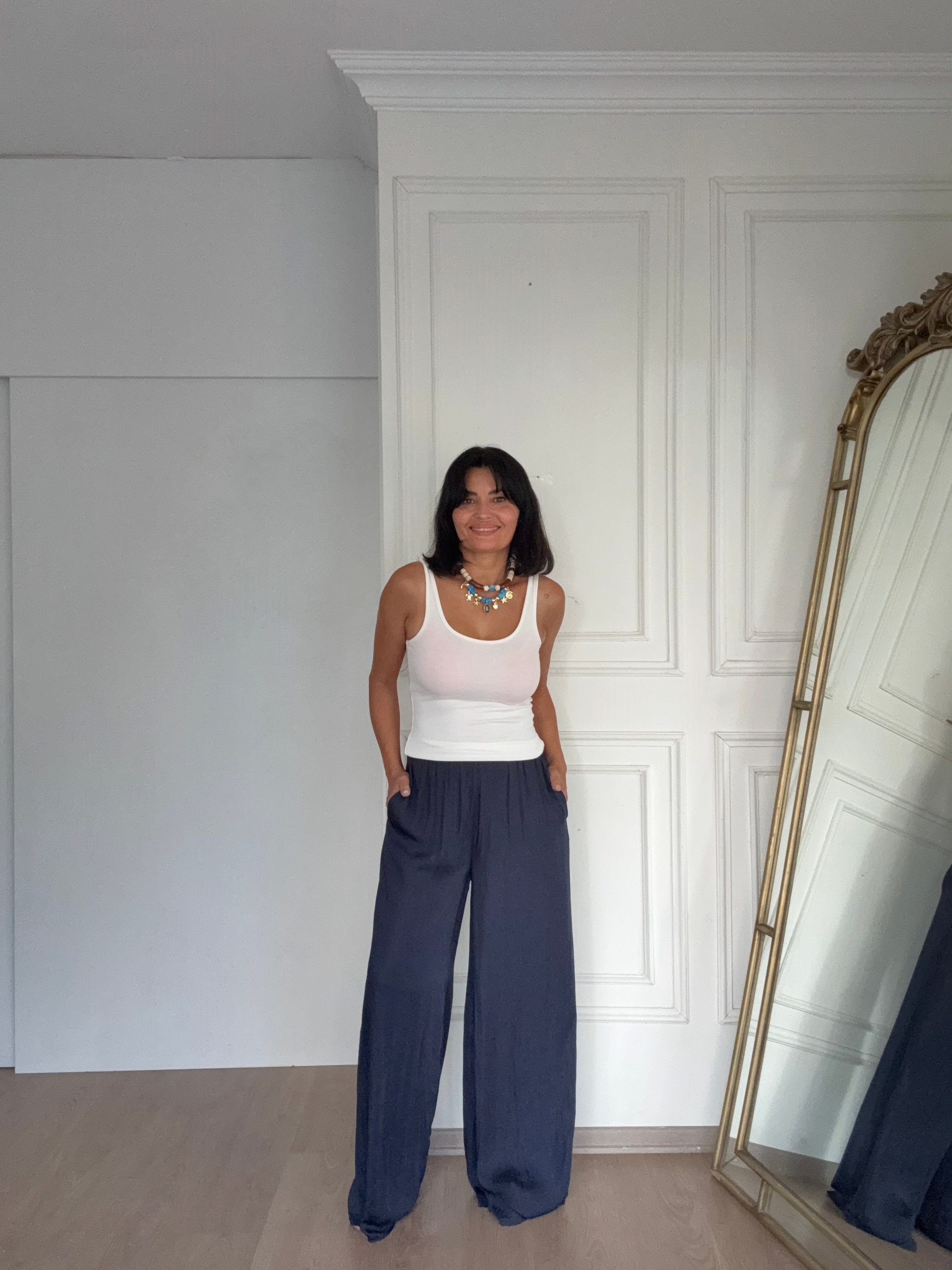 Zra salaş saten pantolon laci